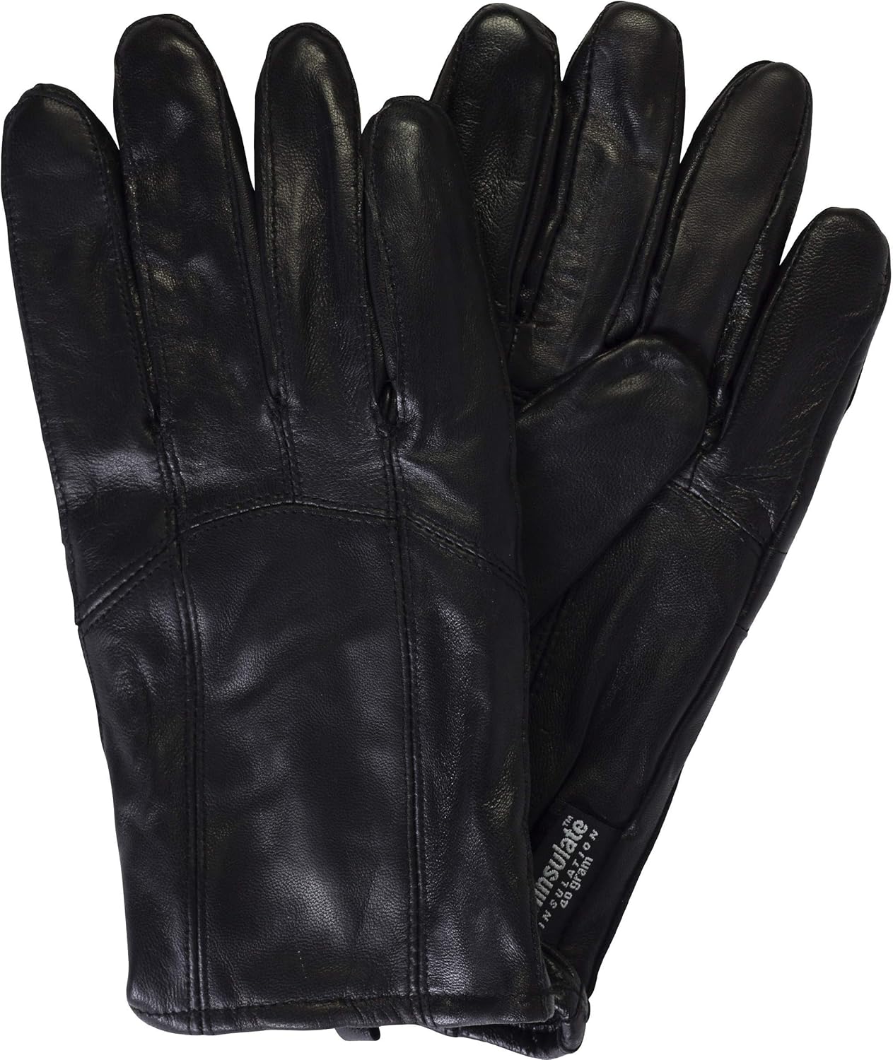 Debra Weitzner Mens Leather Gloves Black Warm Driving Gloves Thinsulate Lined Large