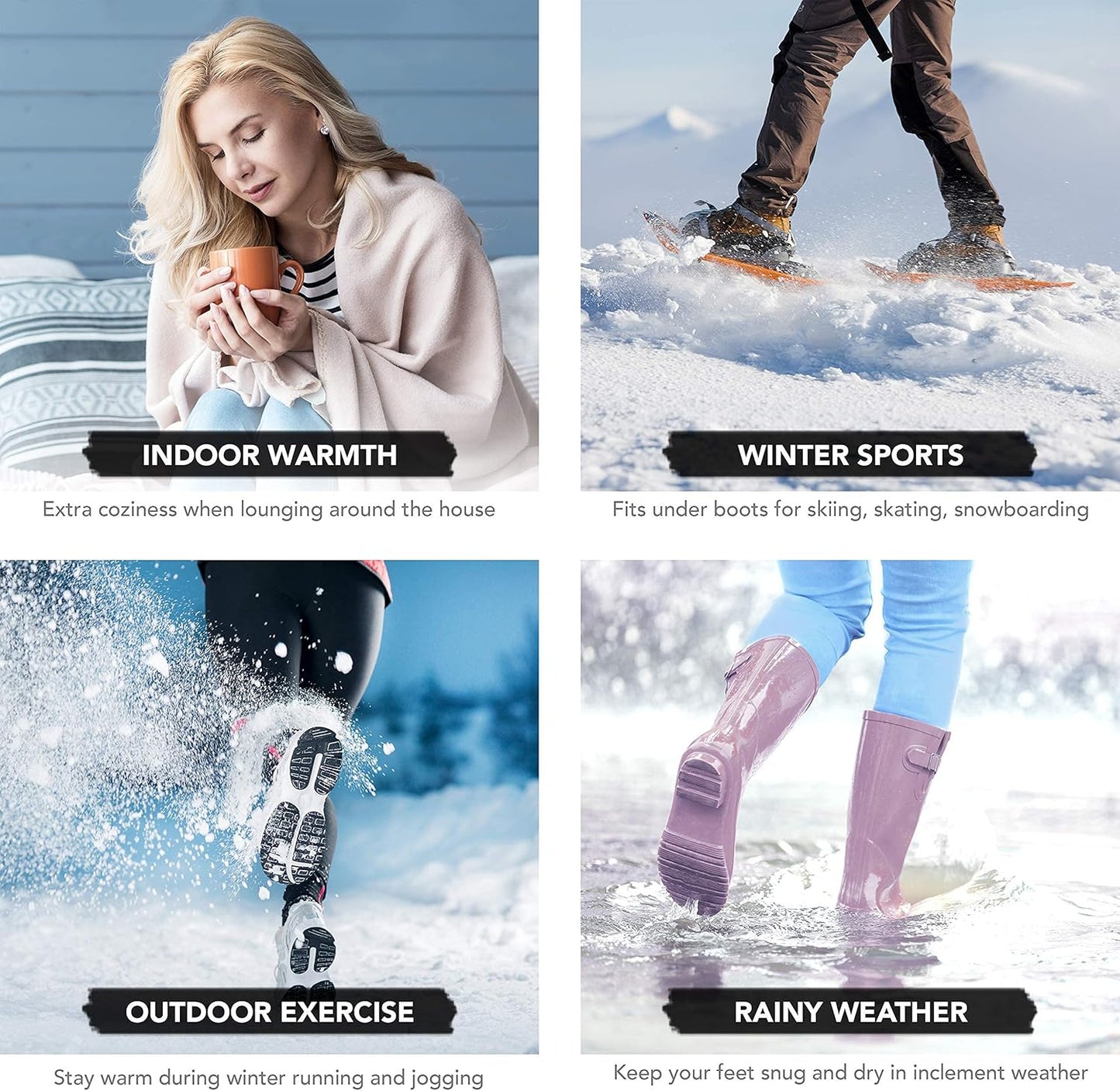 Debra Weitzner 12 Pair Thermal Winter Socks for Men & Women - Insulated Socks for Cold Weather & Warm Boots