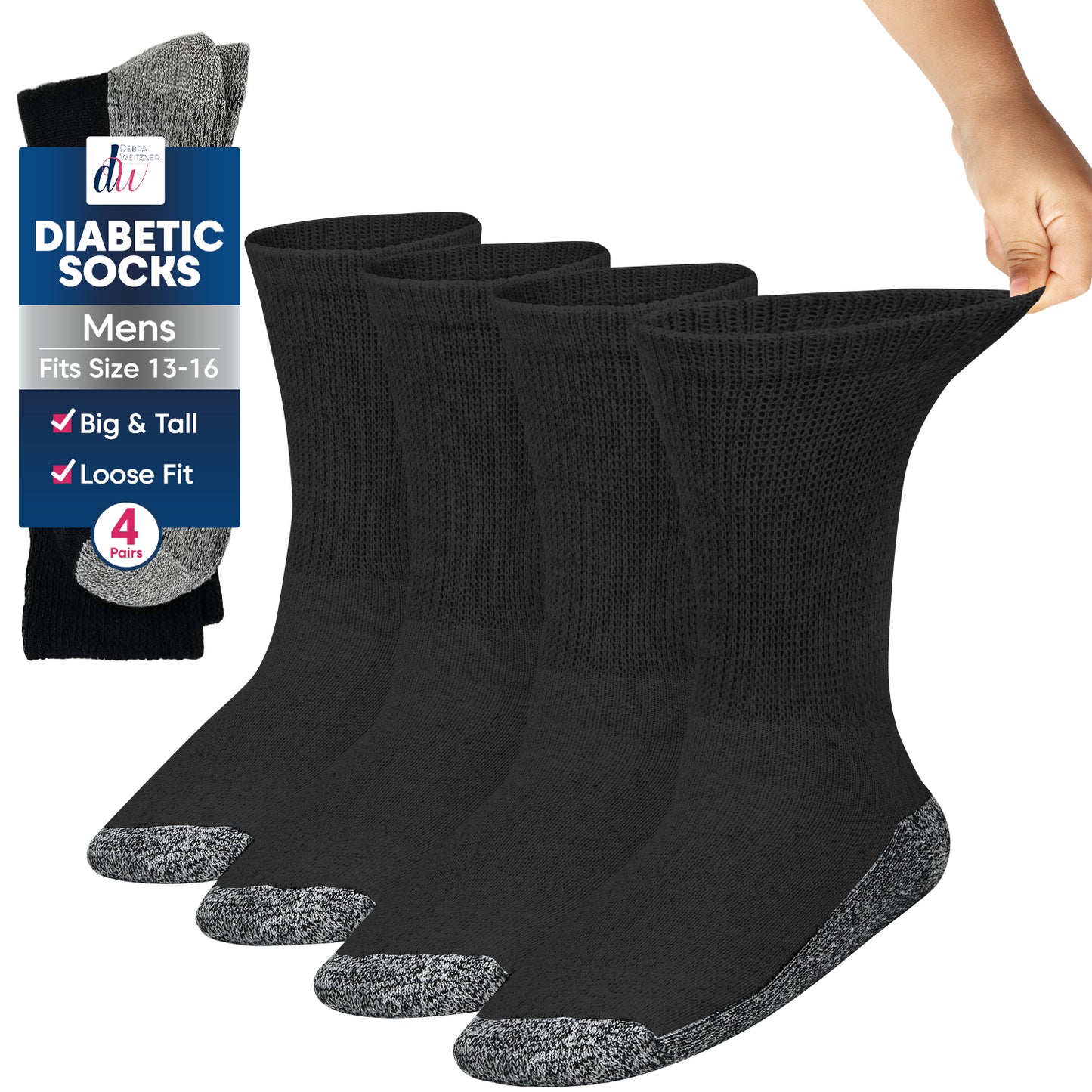 Debra Weitzner Diabetic Socks Big And Tall Size 13-15