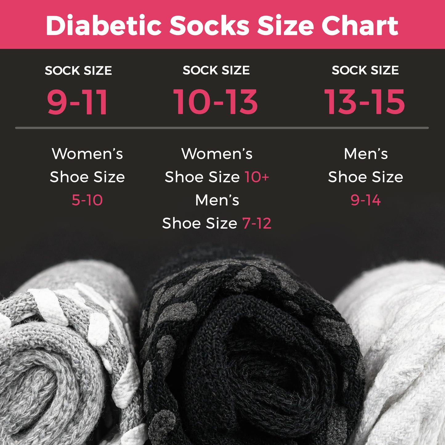 Diabetic Crew Socks with Grips- Non Slip for Men and Women - 6 Pairs