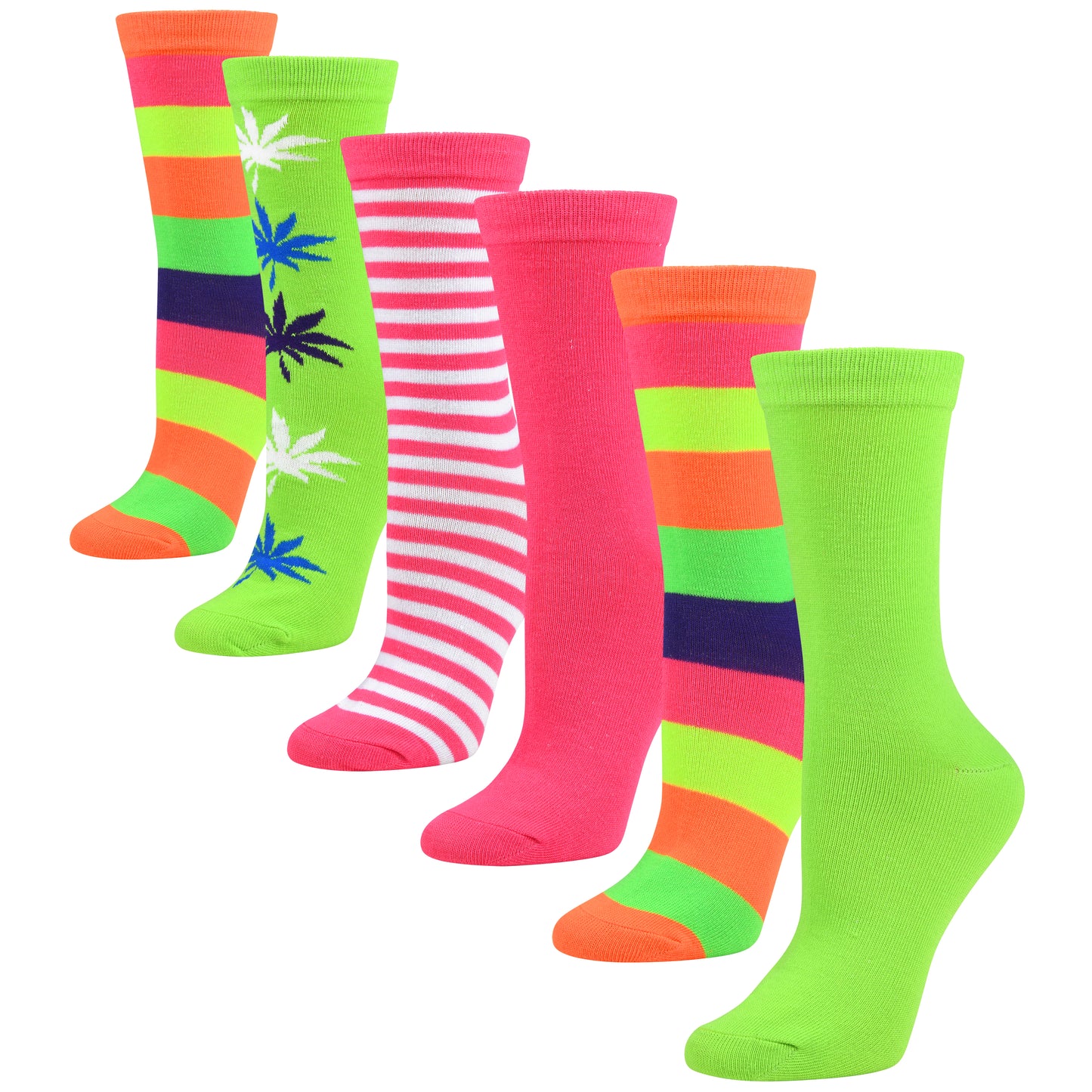 Womens Dress Socks - Colorful Crew 6/12 Pairs