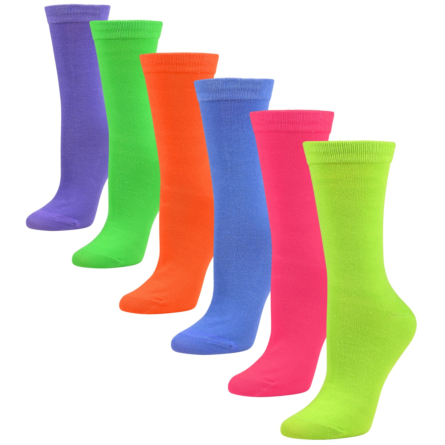 Womens Dress Socks - Colorful Crew 6/12 Pairs