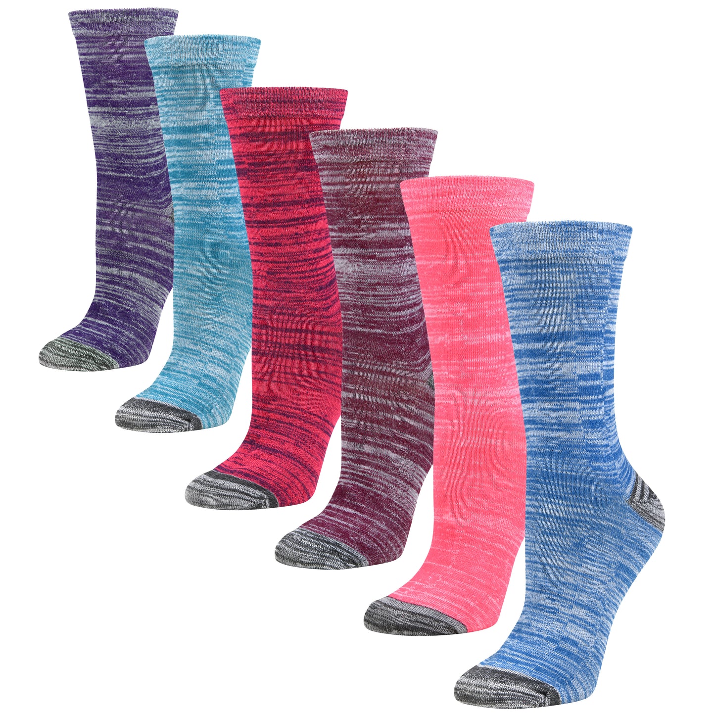 Womens Dress Socks - Colorful Crew 6/12 Pairs