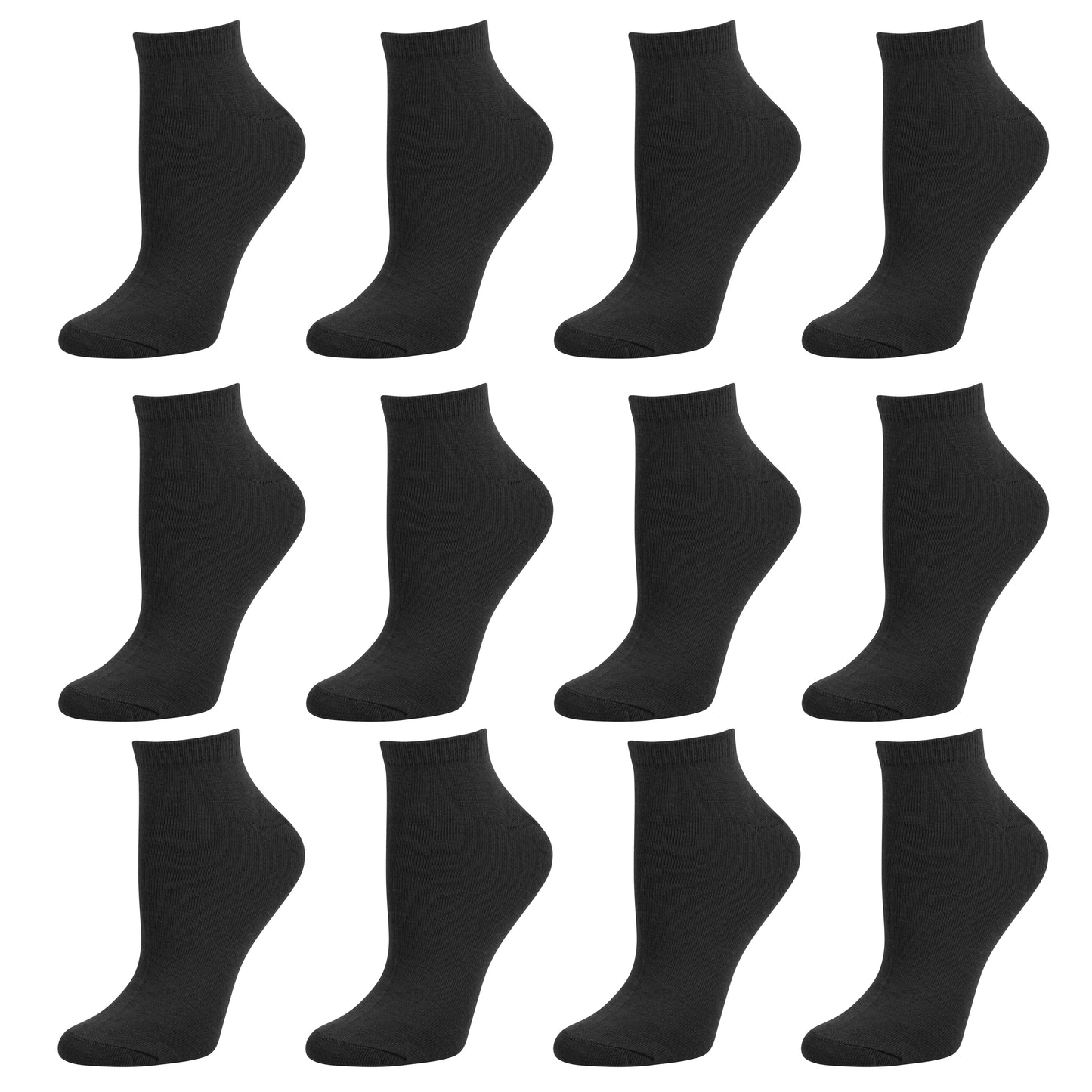 Womens Low Cut Ankle Socks - Runner Socks 12 Pairs