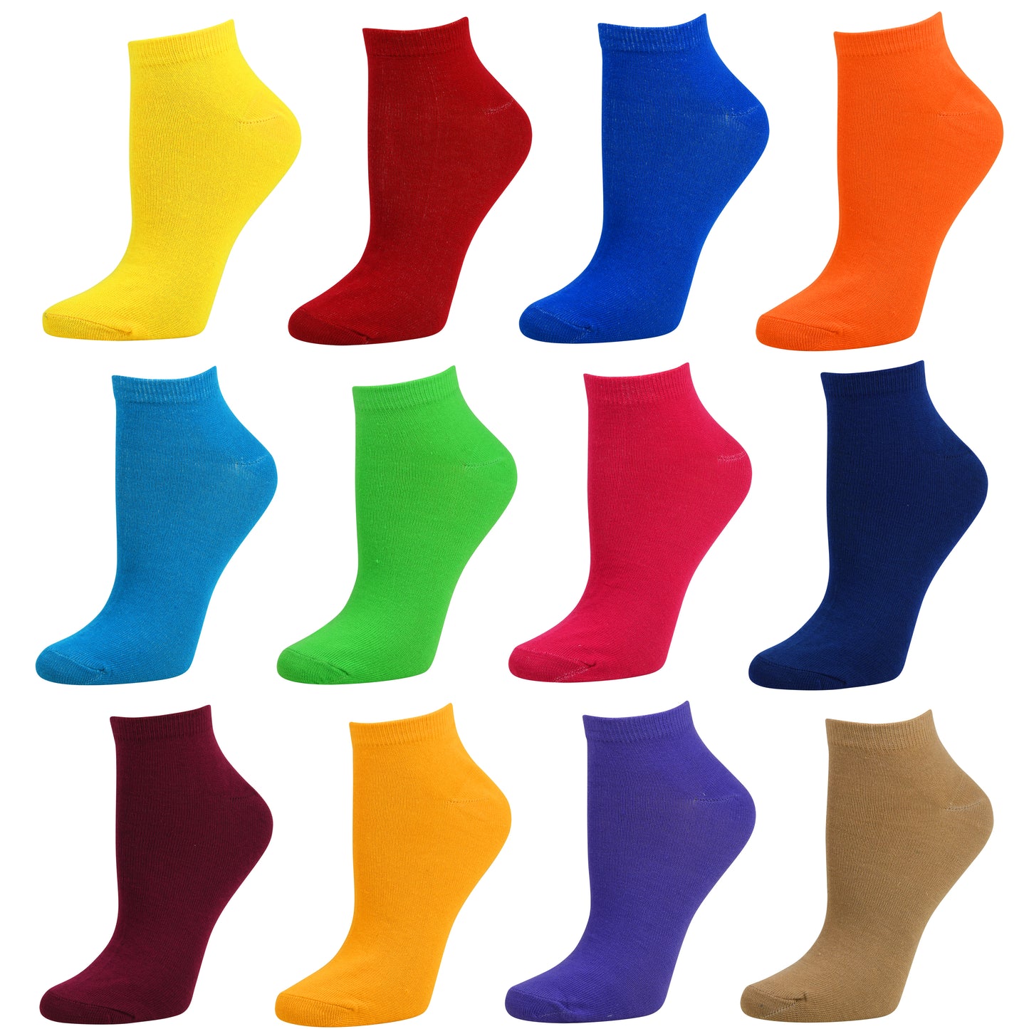 Womens Low Cut Ankle Socks - Runner Socks 12 Pairs
