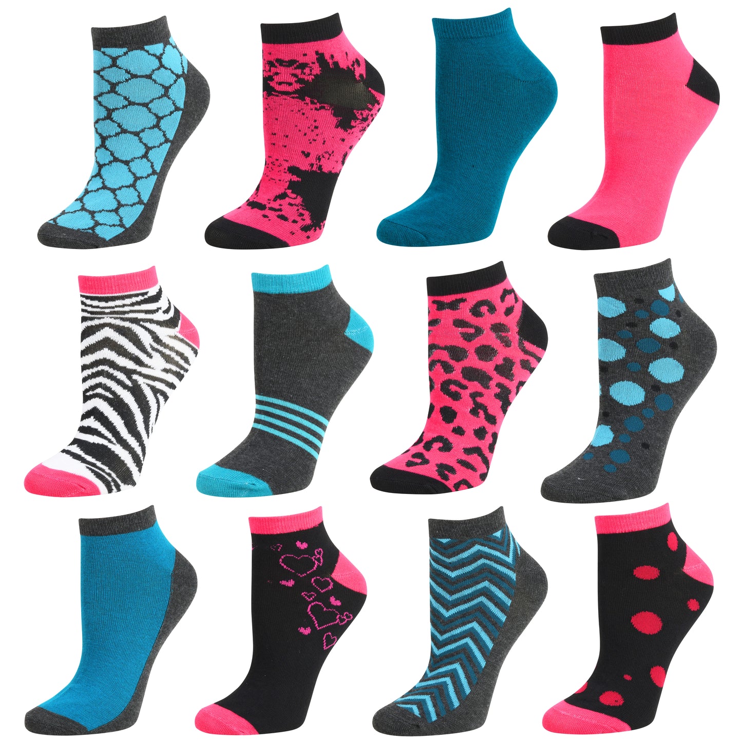 Womens Low Cut Ankle Socks - Runner Socks 12 Pairs
