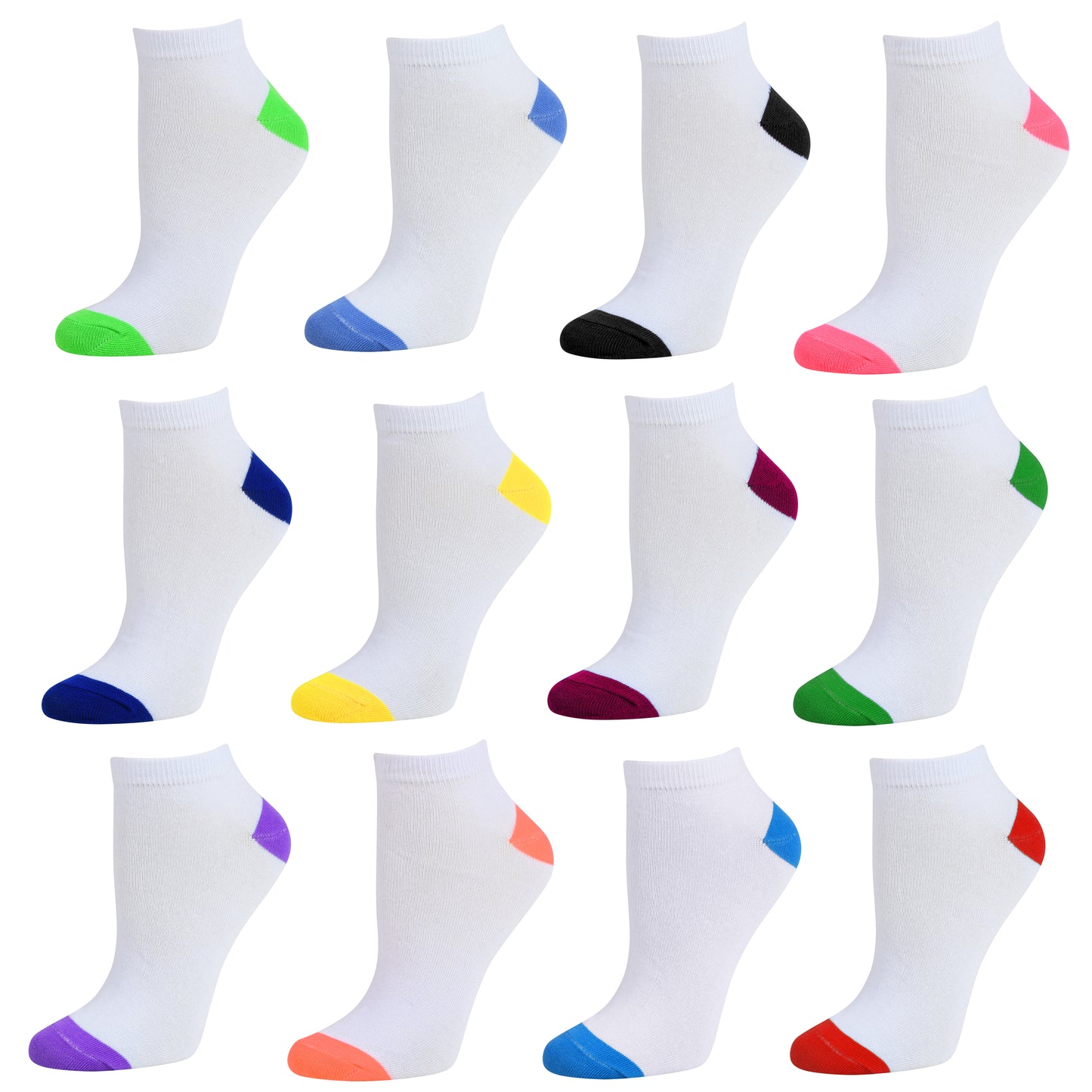 Womens Low Cut Ankle Socks - Runner Socks 12 Pairs