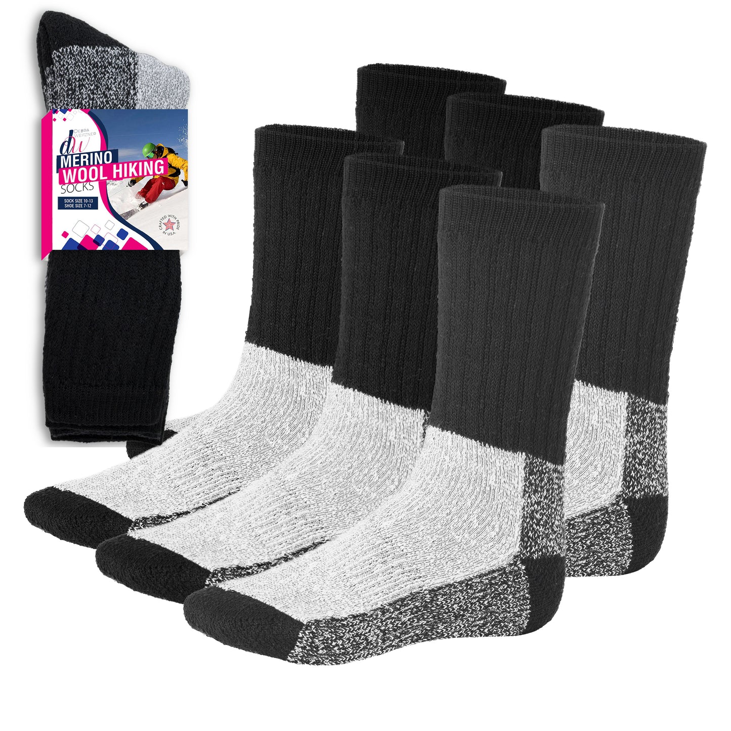 Thermal Hiking Socks for Men and Women - 3 Pairs