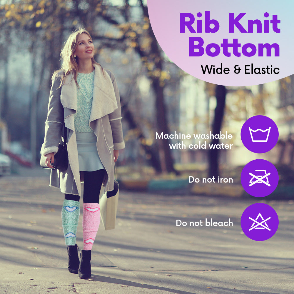 Womens Fuzzy Leg Warmer - 2 Pairs