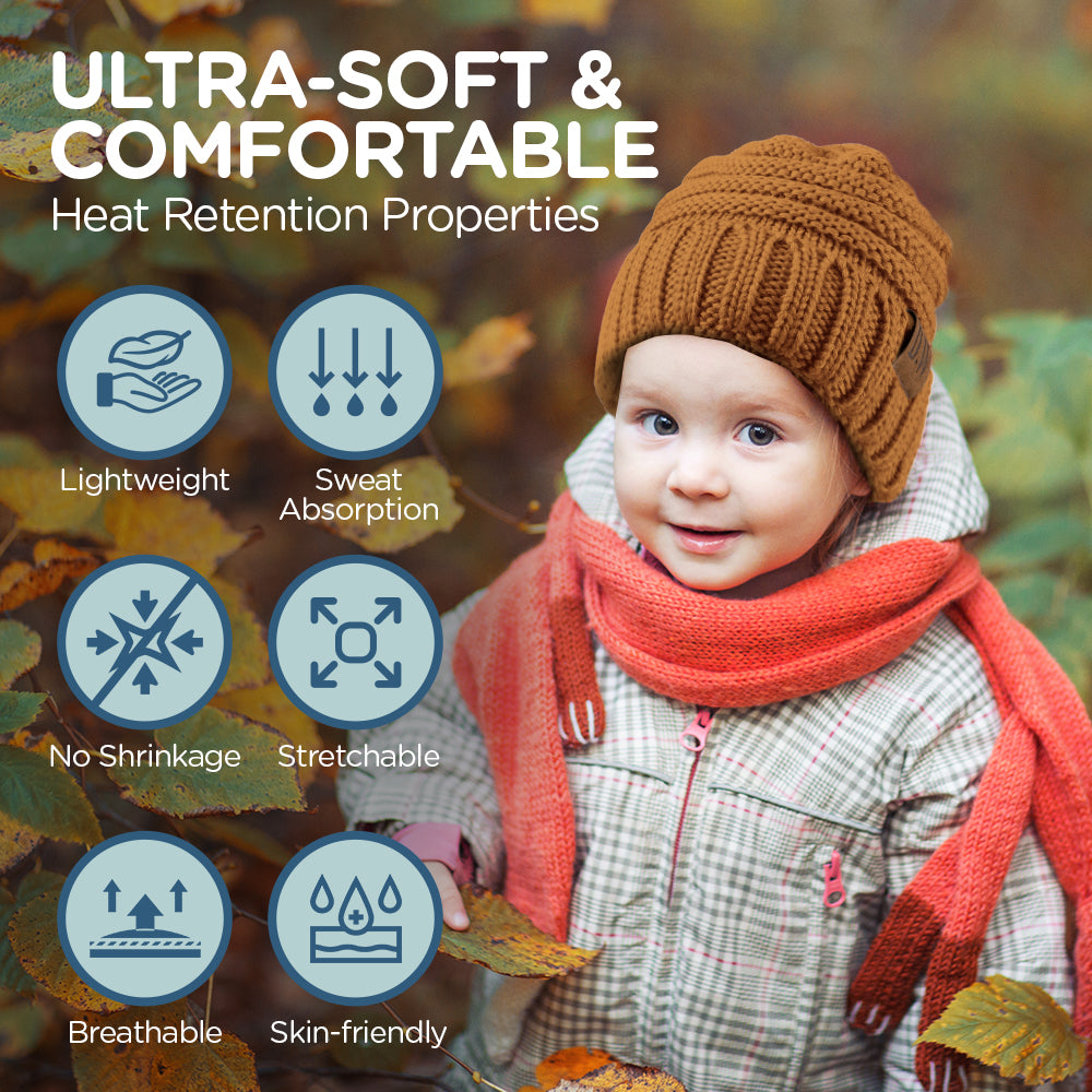 Kids Winter Beanie Hat- Warm for Cold Weather