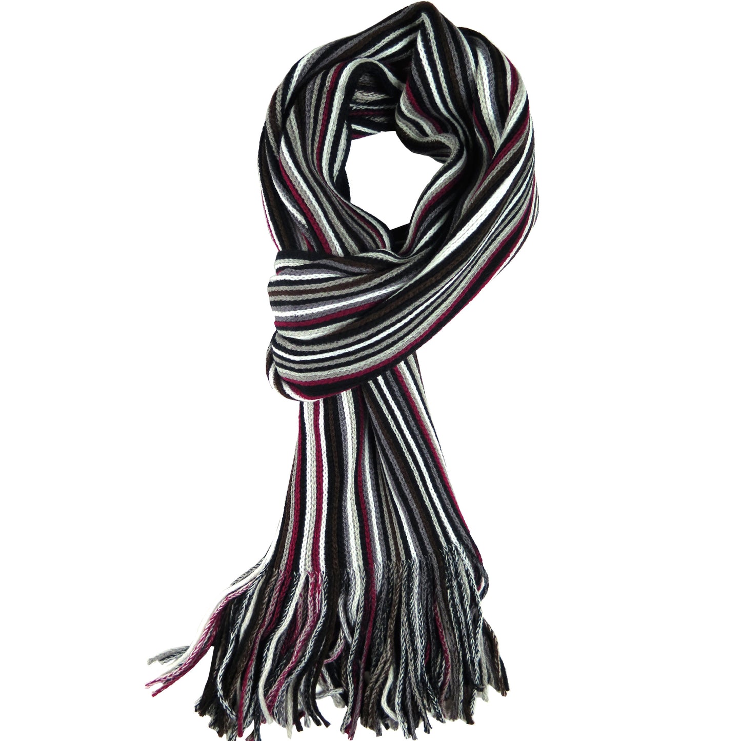 Striped Knit Scarf - Colorful and Warm