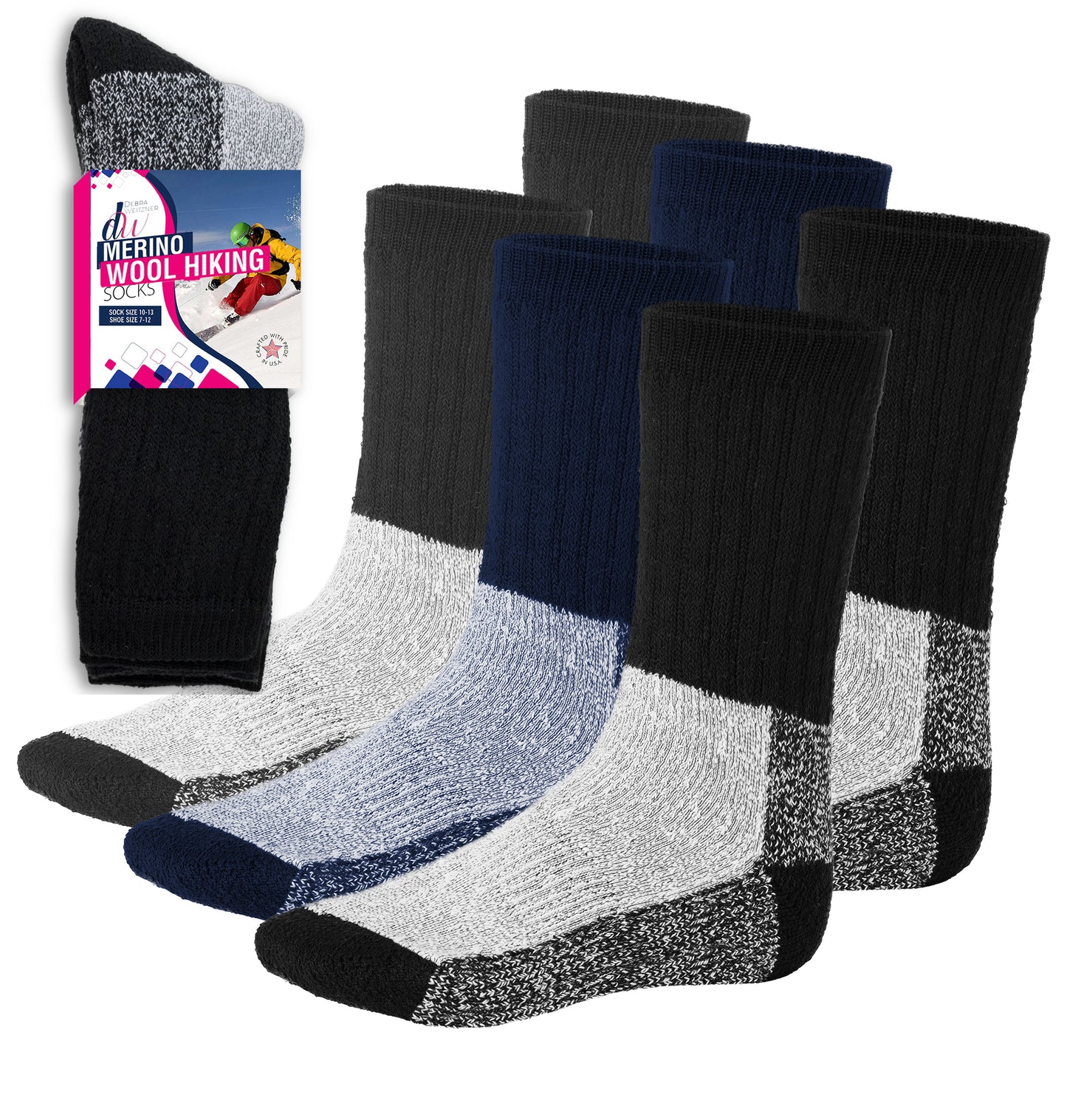 Thermal Hiking Socks for Men and Women - 3 Pairs