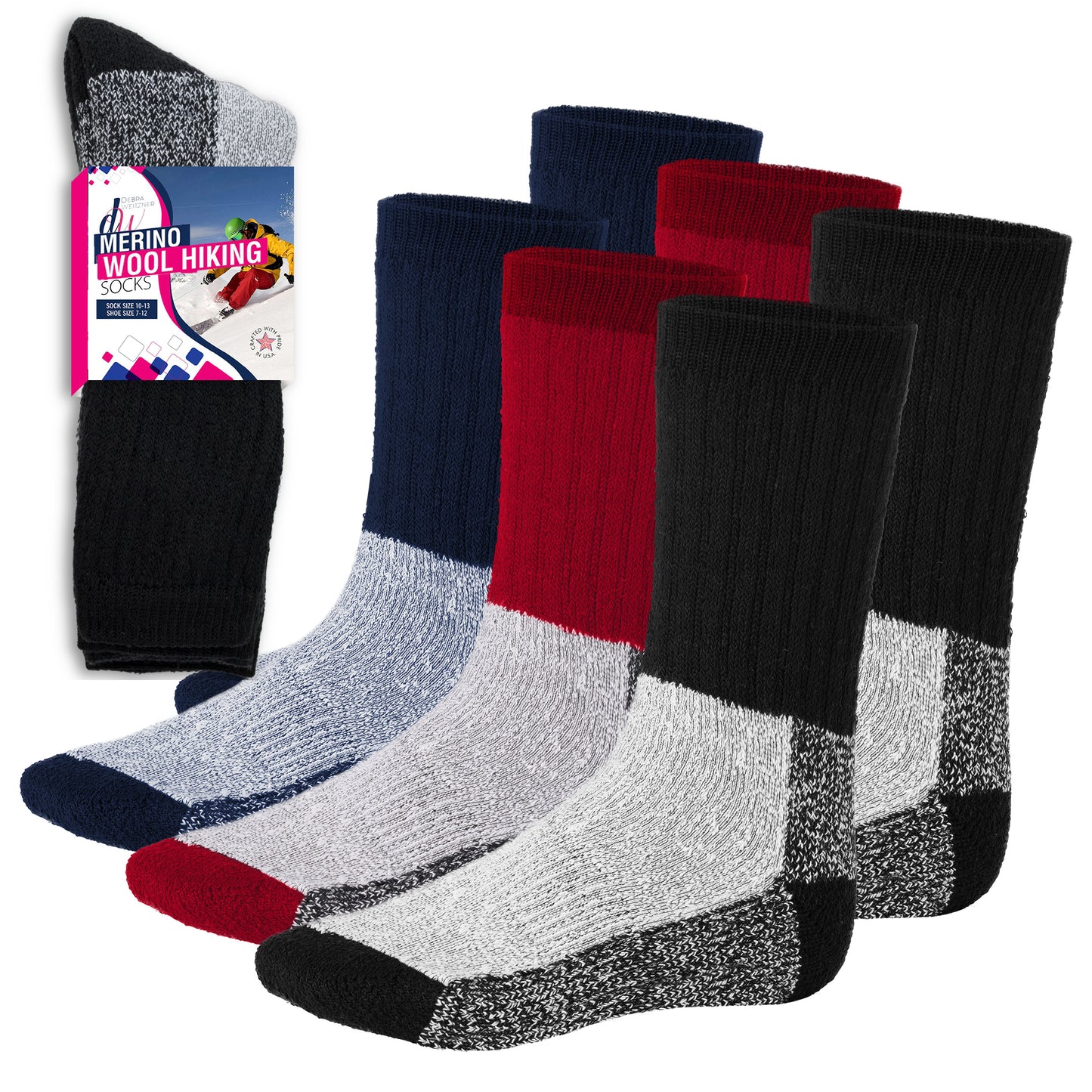 Thermal Hiking Socks for Men and Women - 3 Pairs