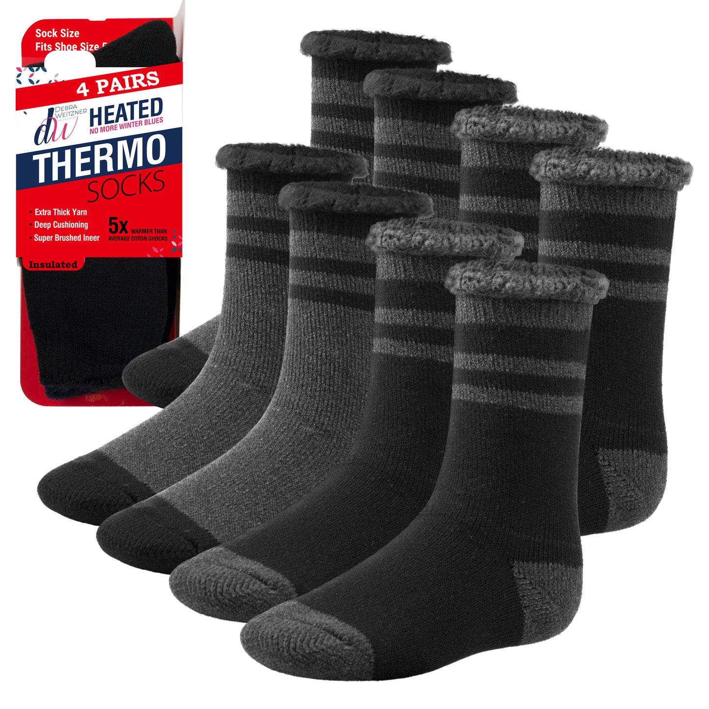 Thermal Socks for Men and Women - 4 Pairs