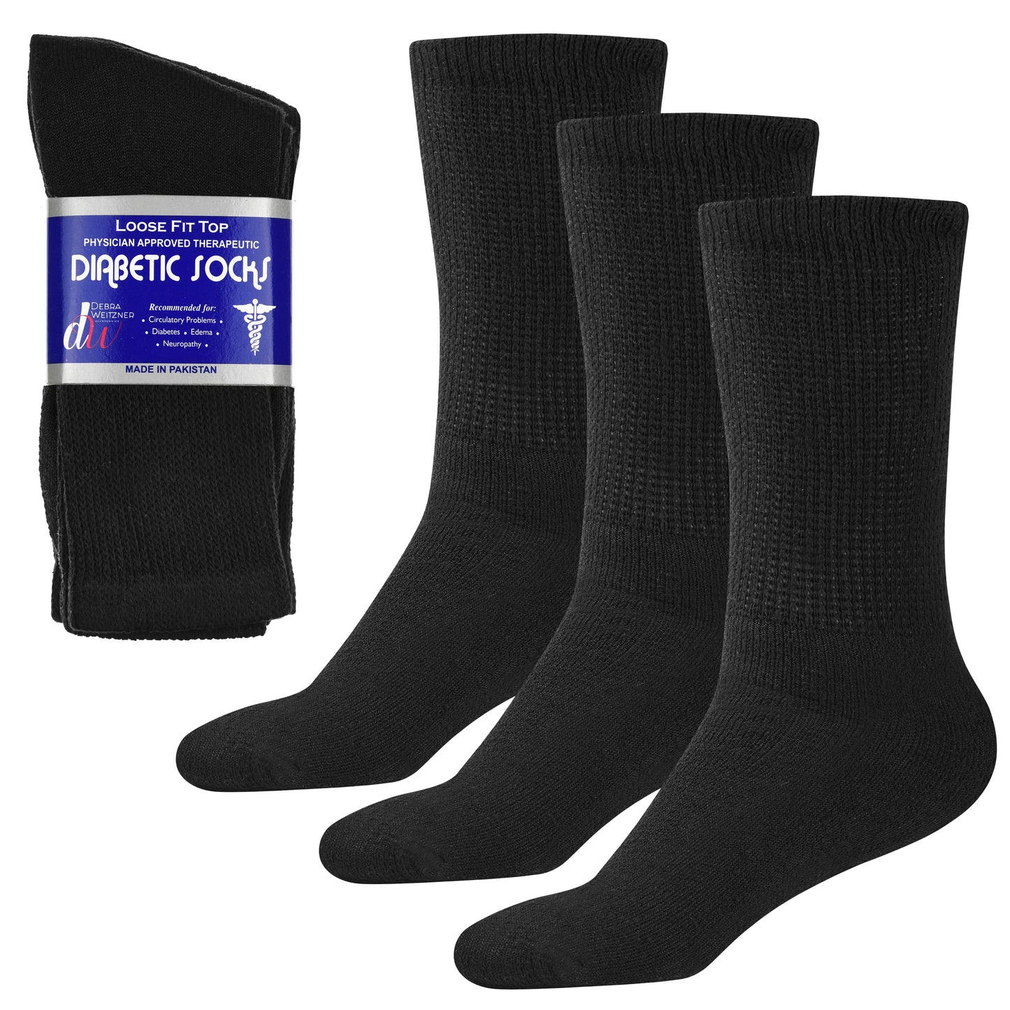 Diabetic Grip Socks for Men and Women - Non Slip 3 Pairs