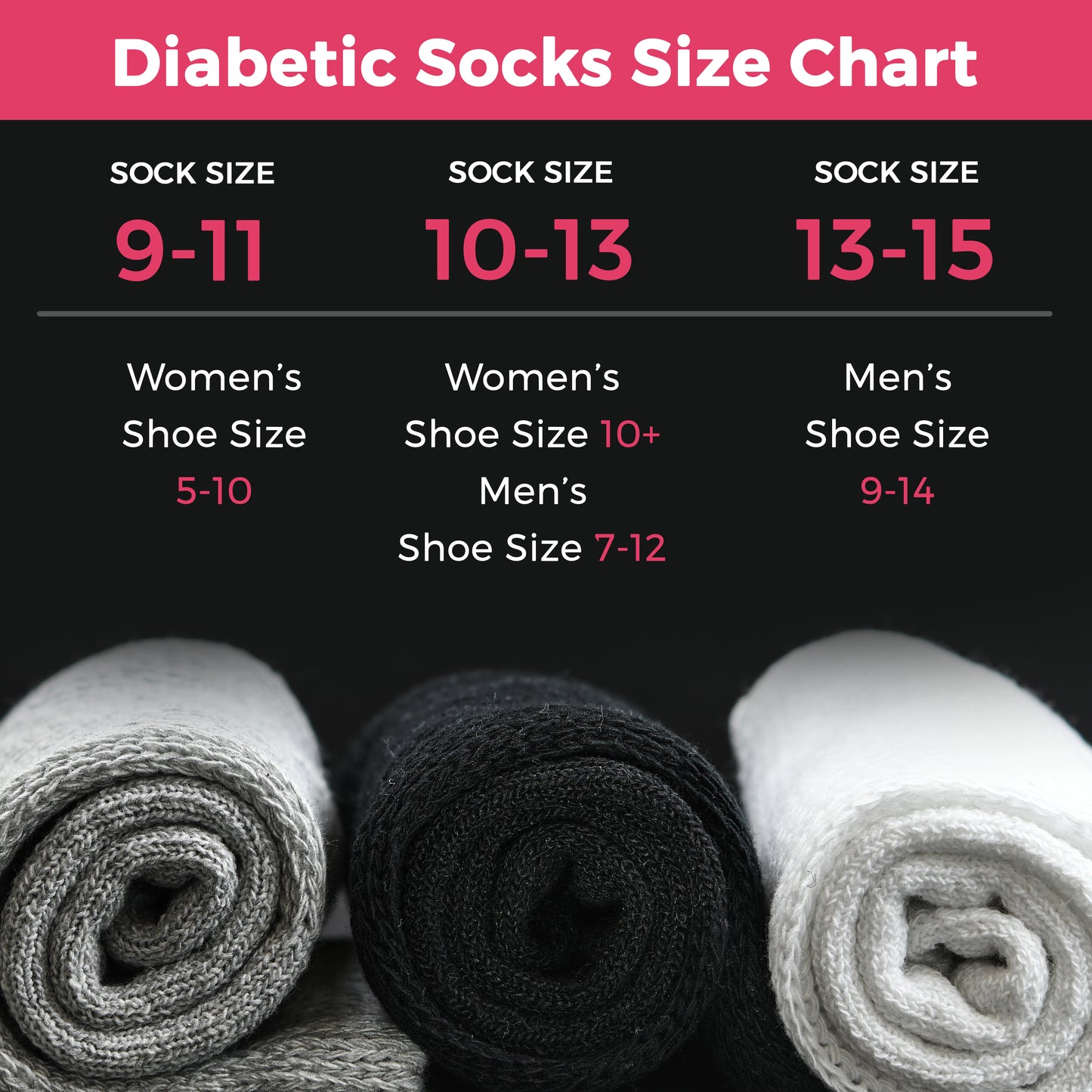 Diabetic Crew Socks for Men and Women Non Binding- 6 Pairs