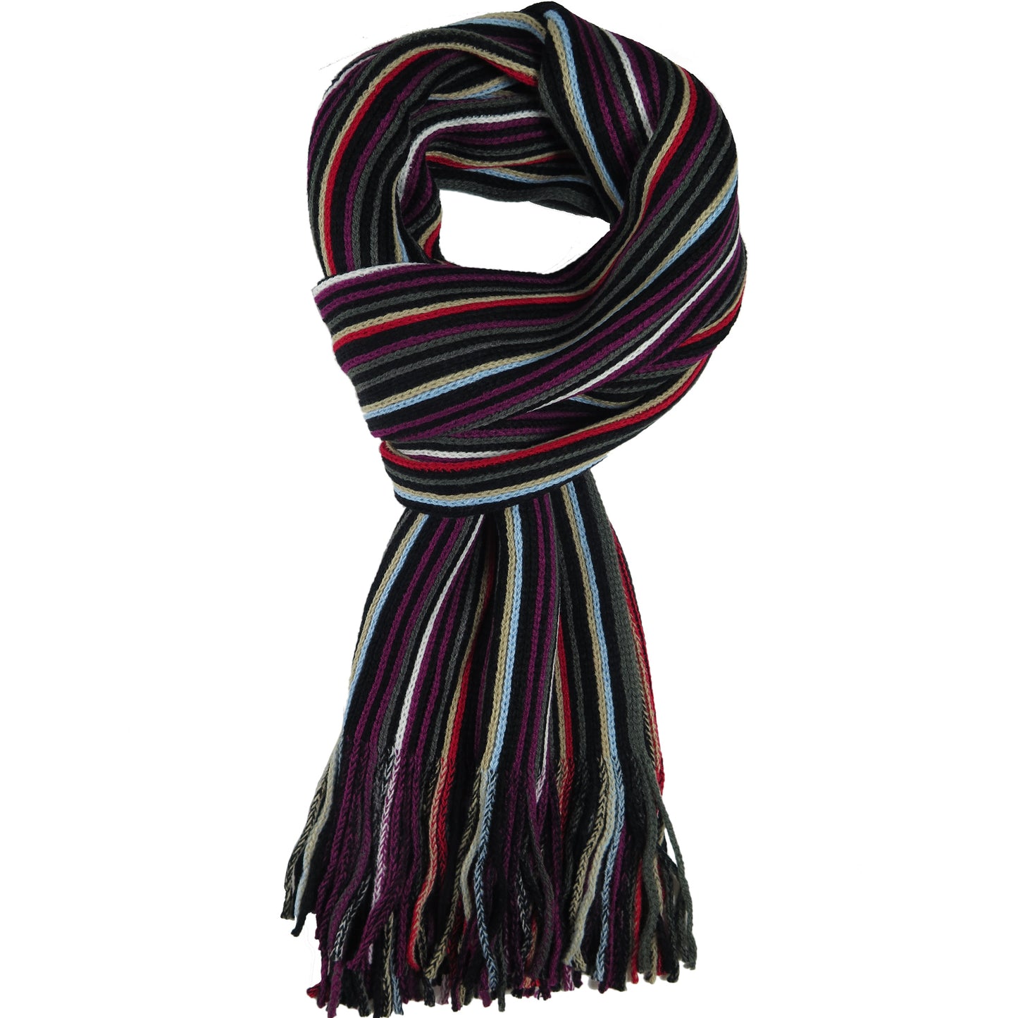 Striped Knit Scarf - Colorful and Warm