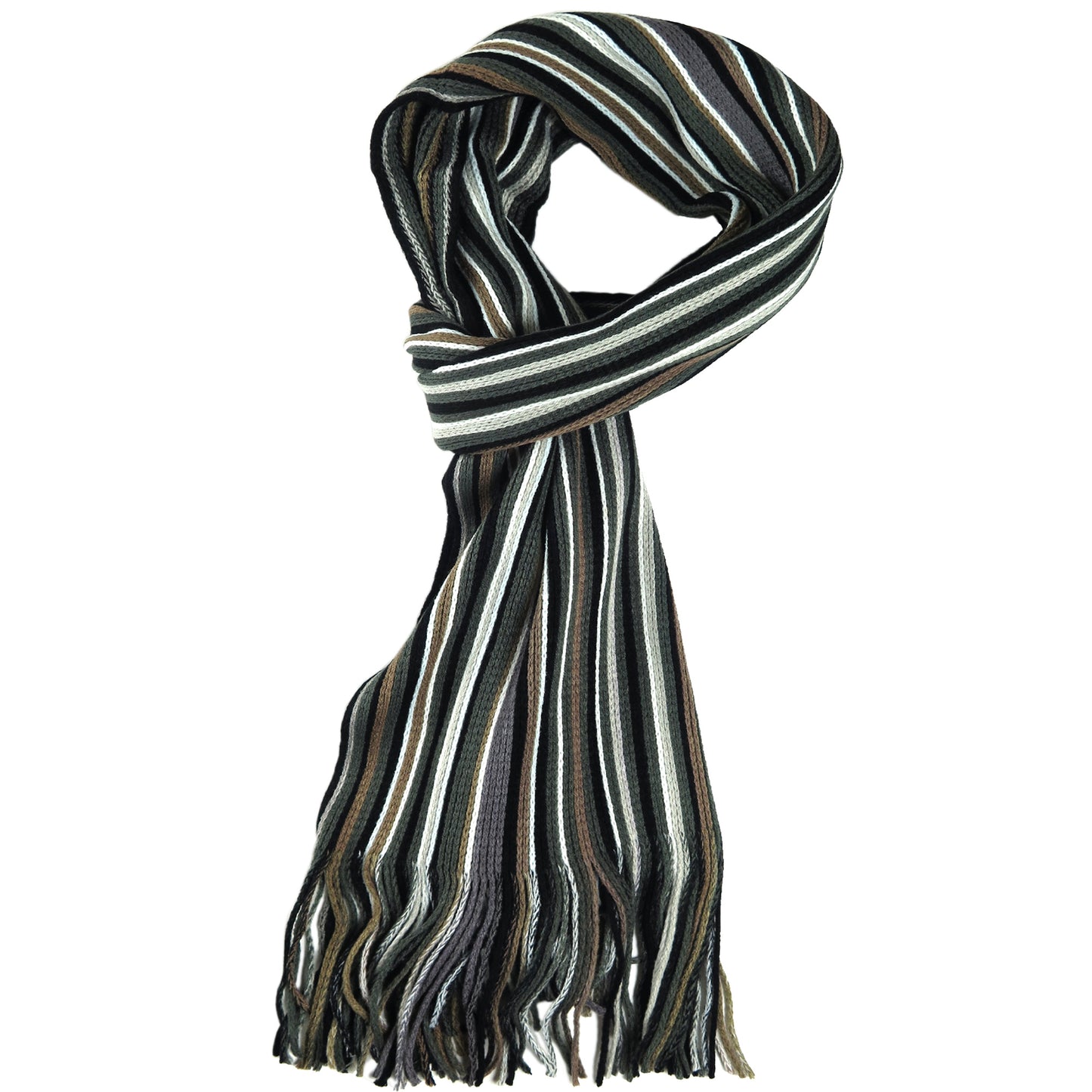Striped Knit Scarf - Colorful and Warm
