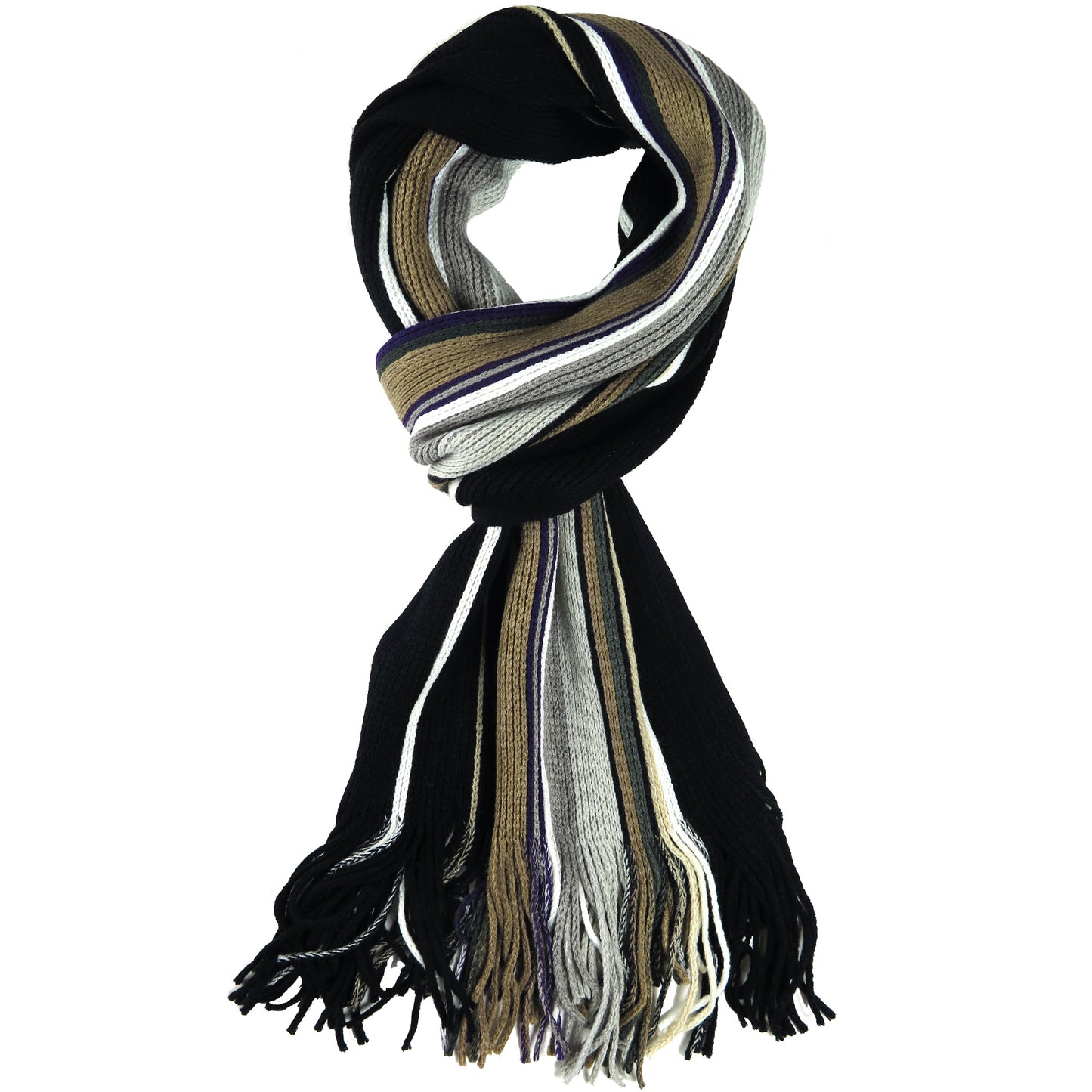 Striped Knit Scarf - Colorful and Warm