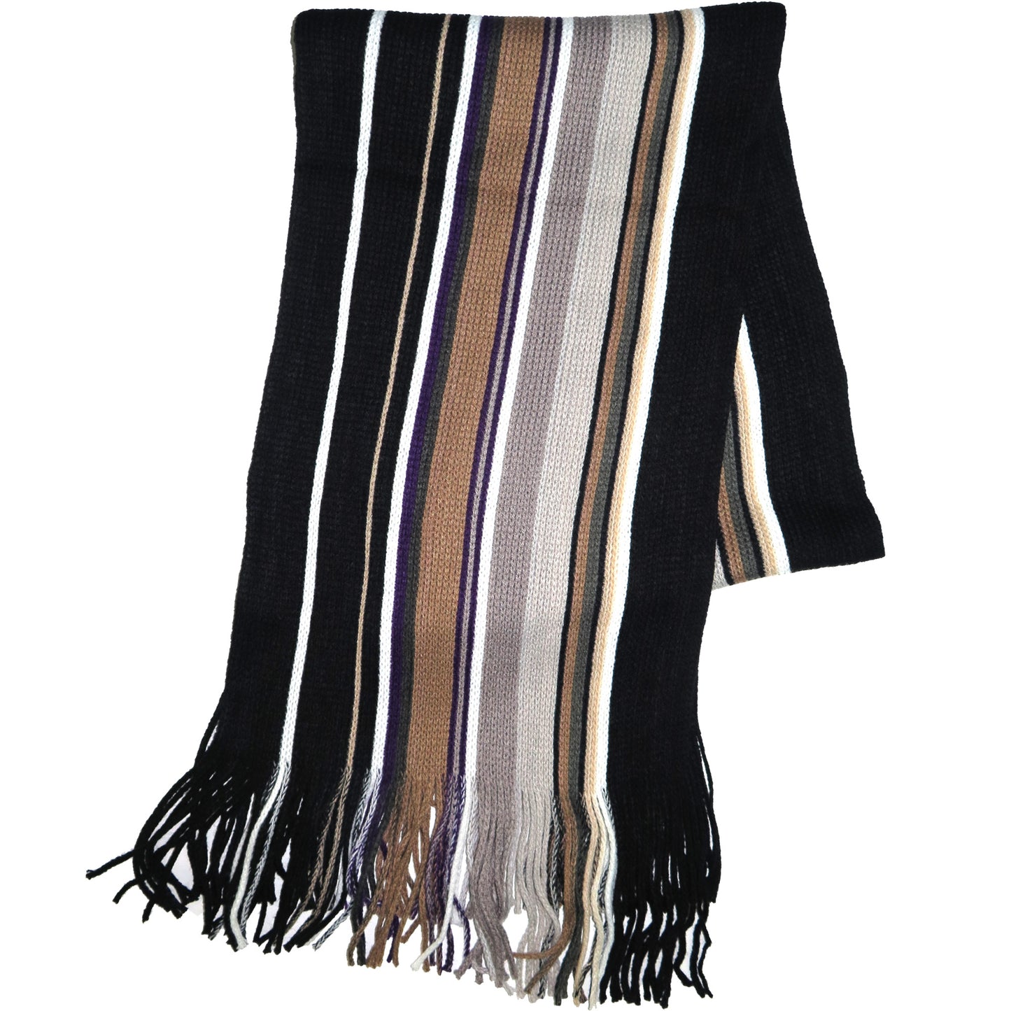 Striped Knit Scarf - Colorful and Warm