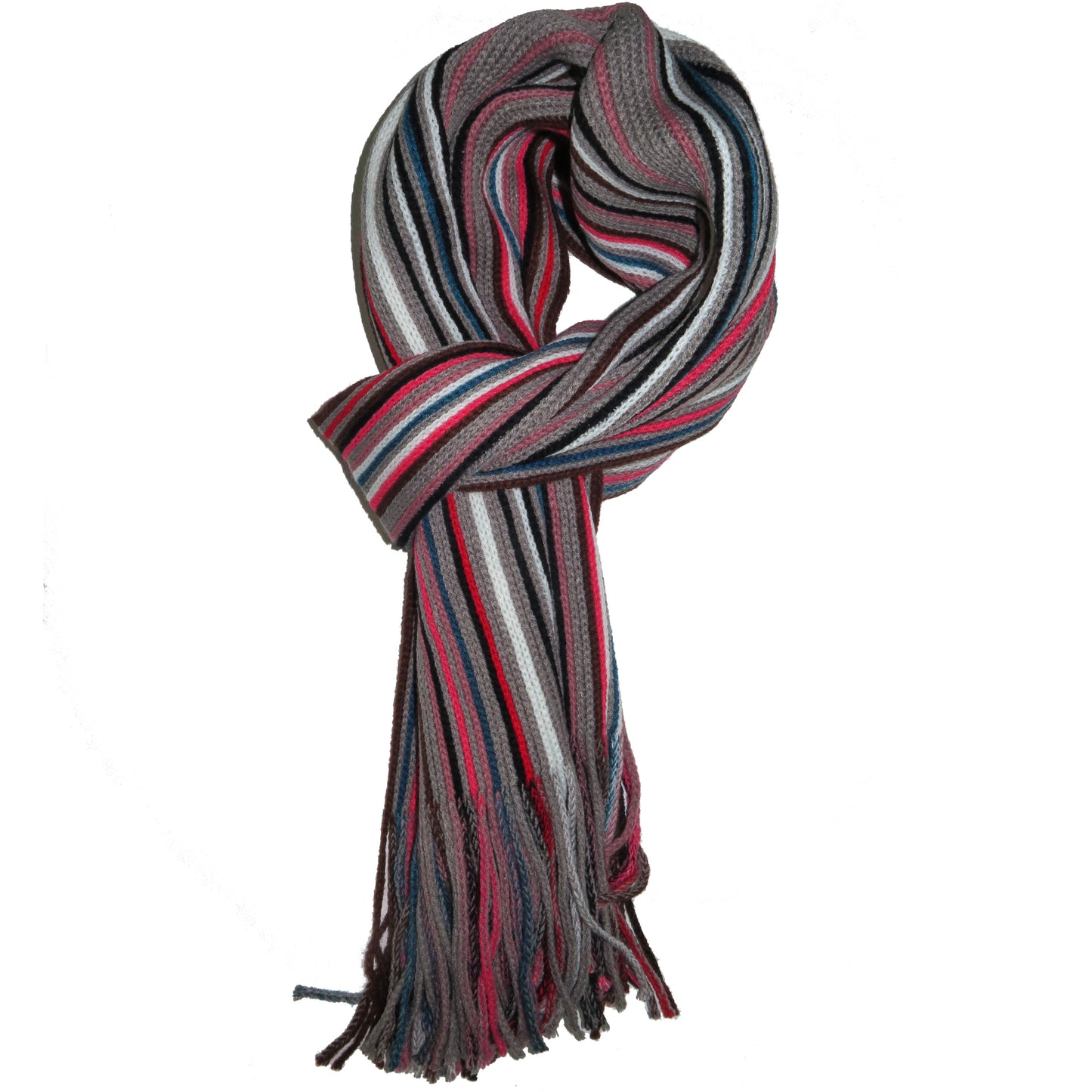 Striped Knit Scarf - Colorful and Warm