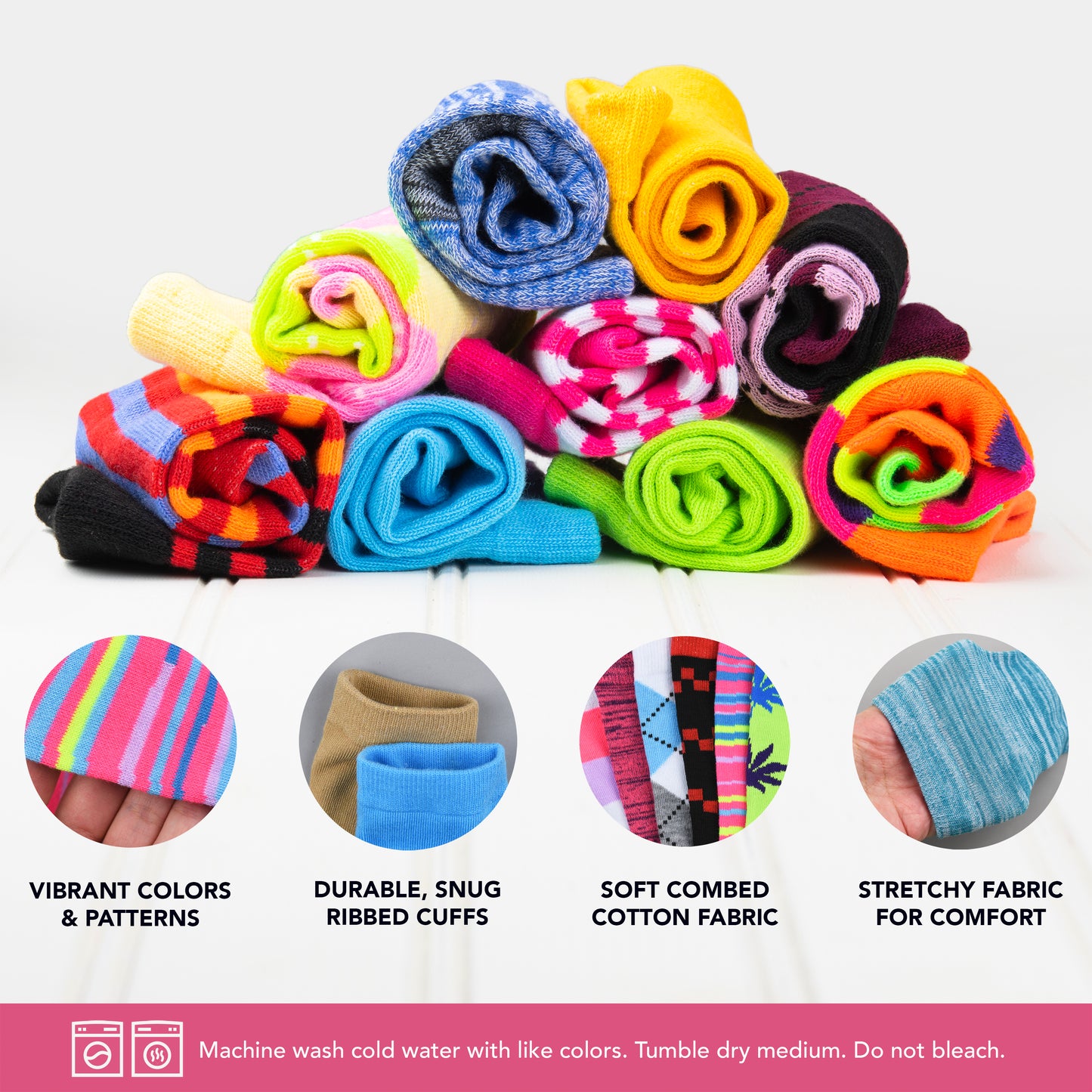 Womens Dress Socks - Colorful Crew 6/12 Pairs