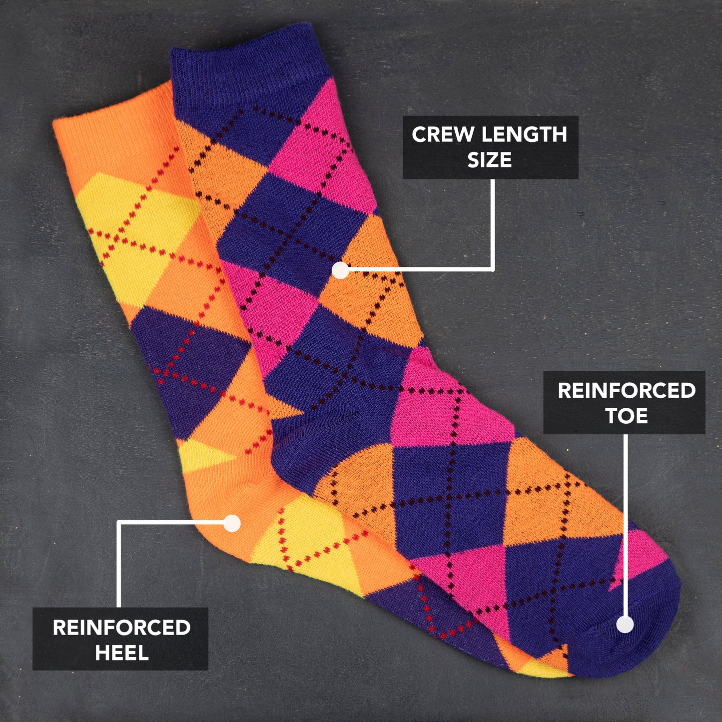 Womens Dress Socks - Colorful Crew 6/12 Pairs
