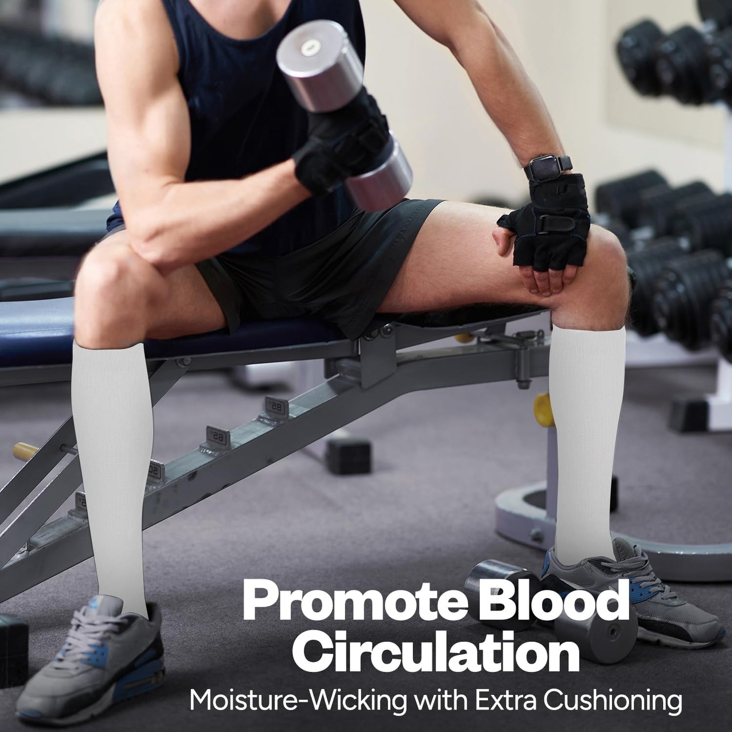 Debra Weitzner Diabetic Socks for Men and Women Over the Calf Knee High Cotton Socks Loose Fit 4 Pairs