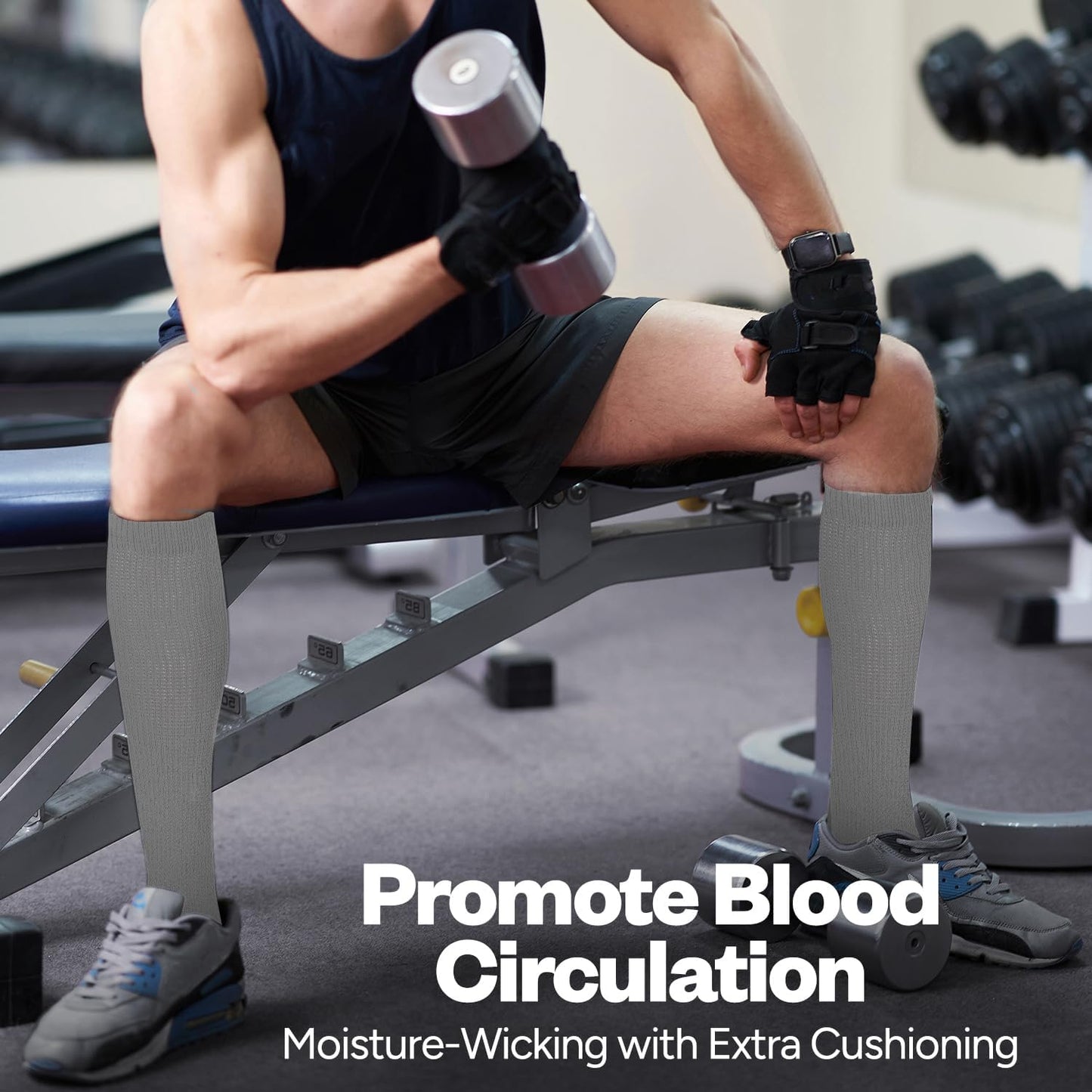 Debra Weitzner Diabetic Socks for Men and Women Over the Calf Knee High Cotton Socks Loose Fit 4 Pairs