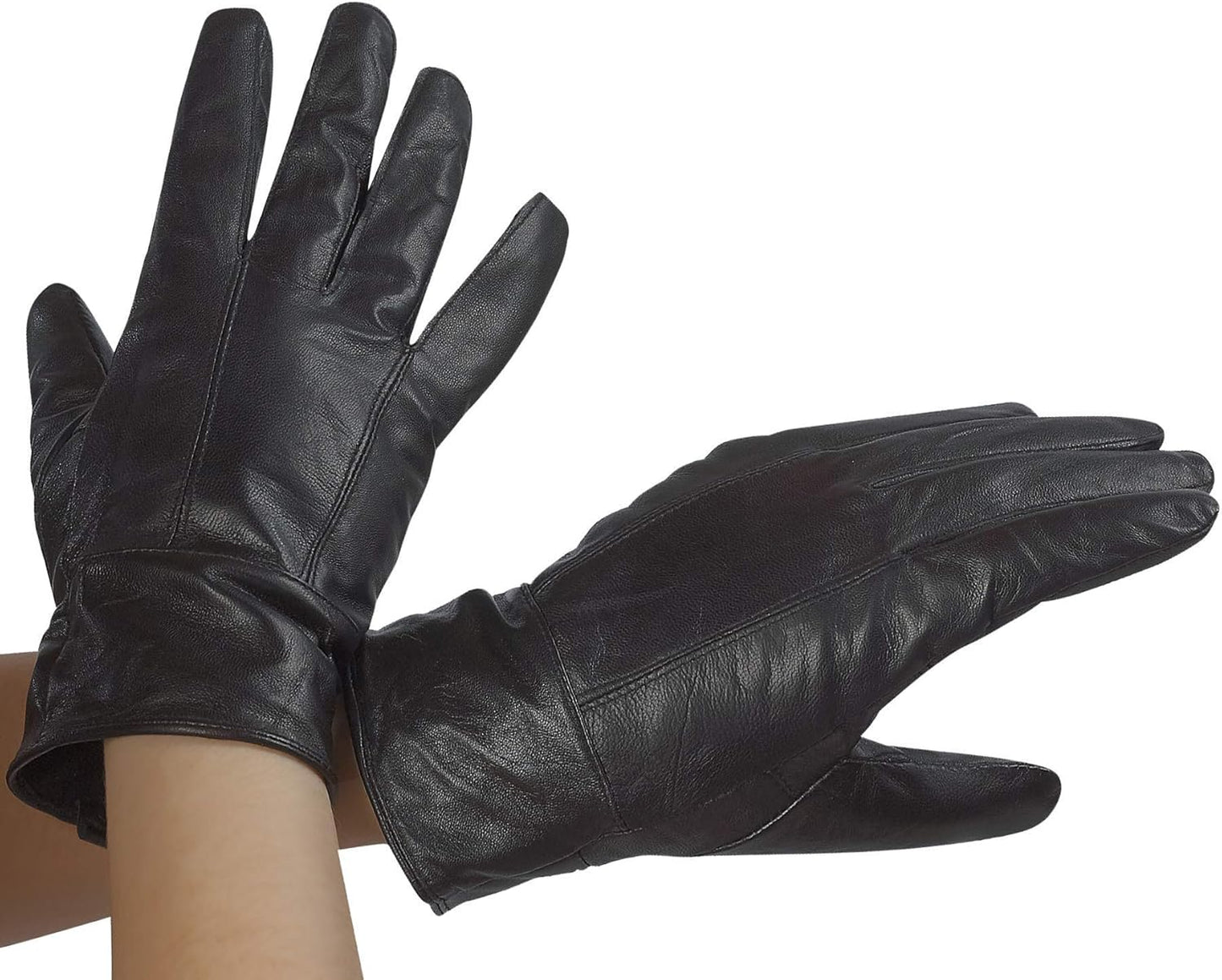 Debra Weitzner Womens Leather Gloves Black Warm Driving Gloves Thinsulate Lined Small