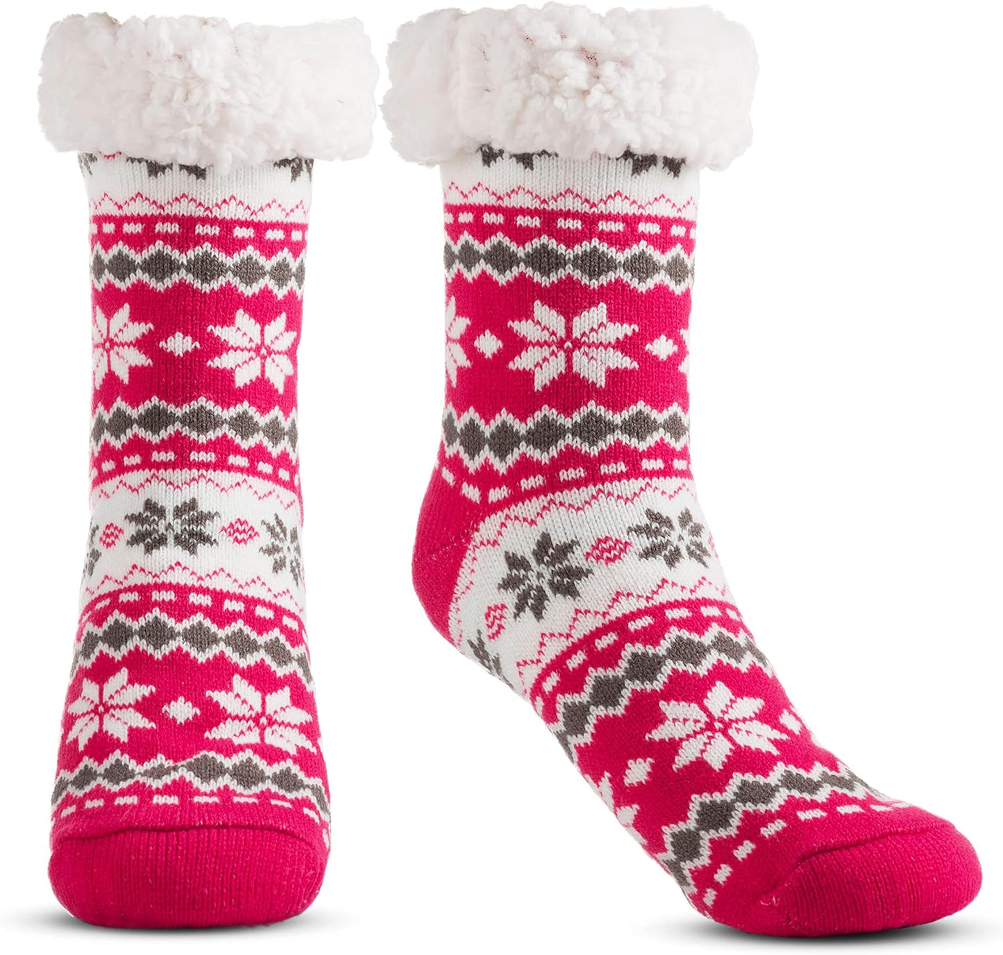 Debra Weitzner Fuzzy Socks for Women Fleece-Lined Sherpa Slipper Socks Christmas Super Soft Warm Fluffy