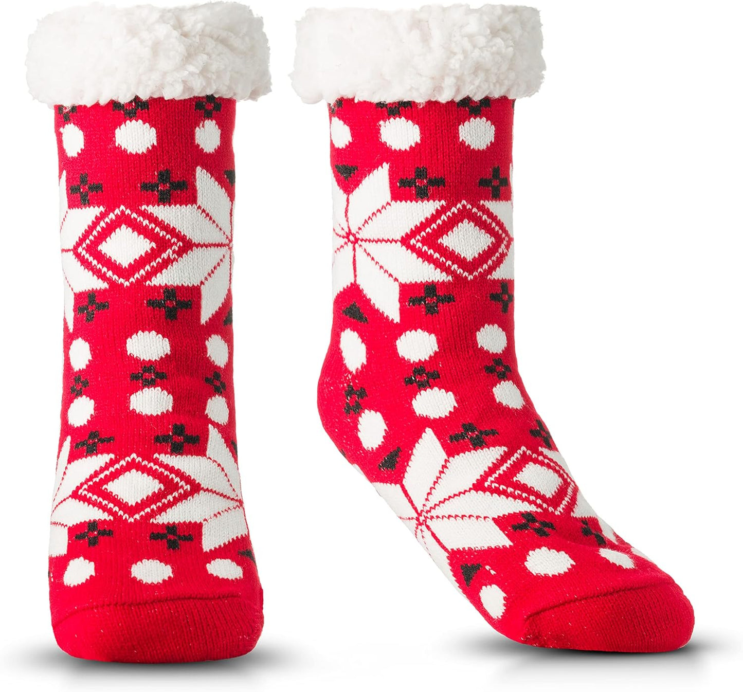 Debra Weitzner Fuzzy Socks for Women Fleece-Lined Sherpa Slipper Socks Christmas Super Soft Warm Fluffy