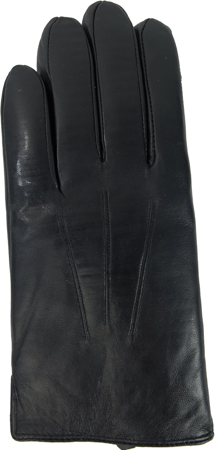 Mens Genuine Leather Winter Touchscreen Gloves With Rabbit Fur Lining By Debra Weitzner Medium