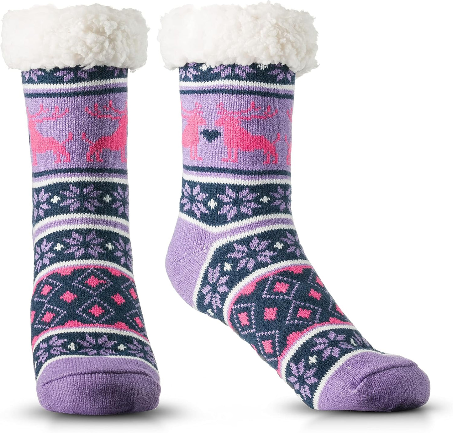 Debra Weitzner Fuzzy Socks for Women Fleece-Lined Sherpa Slipper Socks Christmas Super Soft Warm Fluffy