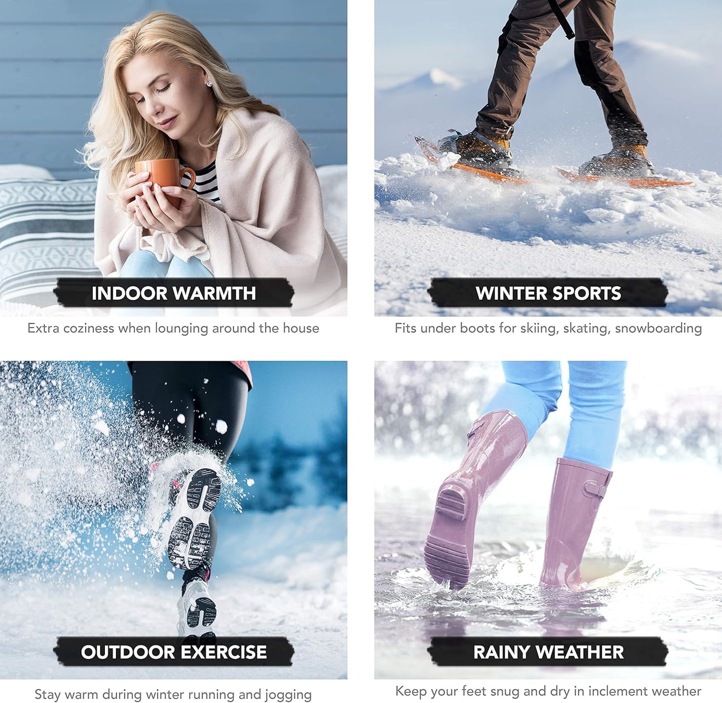 Debra Weitzner 12 Pair Thermal Winter Socks for Men & Women - Insulated Socks for Cold Weather & Warm Boots