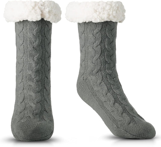 Debra Weitzner Fuzzy Socks for Women Fleece-Lined Sherpa Slipper Socks Christmas Super Soft Warm Fluffy