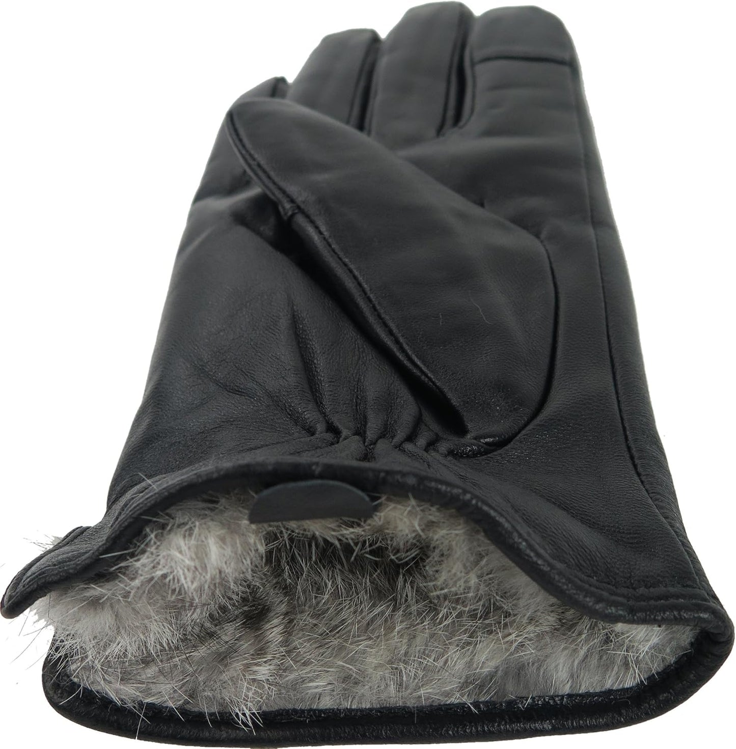 Mens Genuine Leather Winter Touchscreen Gloves With Rabbit Fur Lining By Debra Weitzner Medium