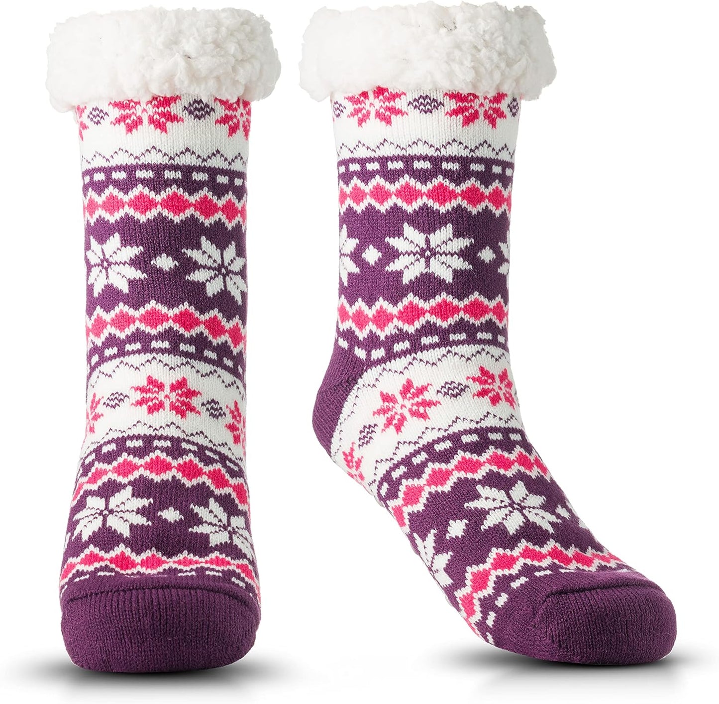 Debra Weitzner Fuzzy Socks for Women Fleece-Lined Sherpa Slipper Socks Christmas Super Soft Warm Fluffy