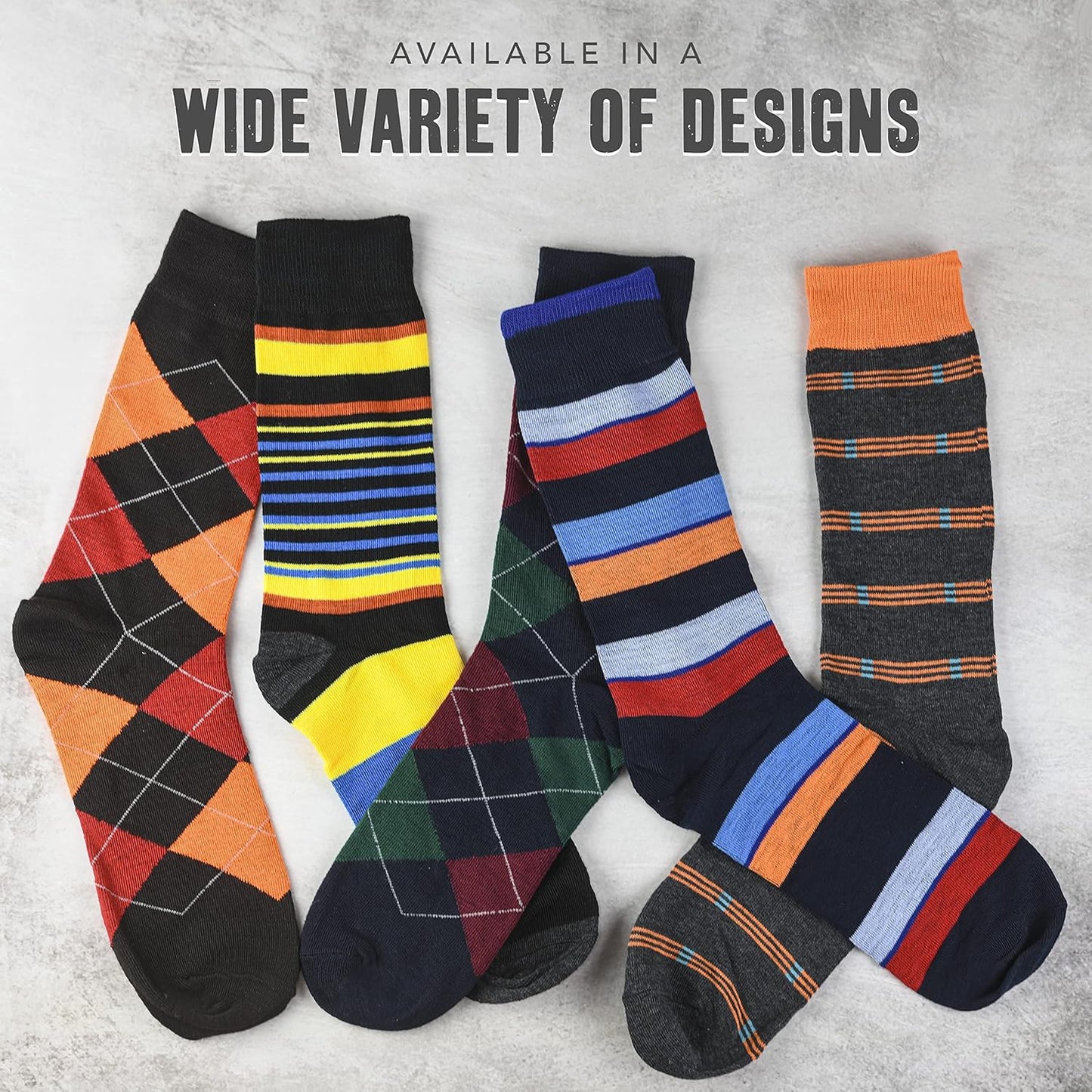 Debra Weitzner Mens Dress Socks Colorful Argyle Socks 12 Pairs Cotton Patterned Fun Socks