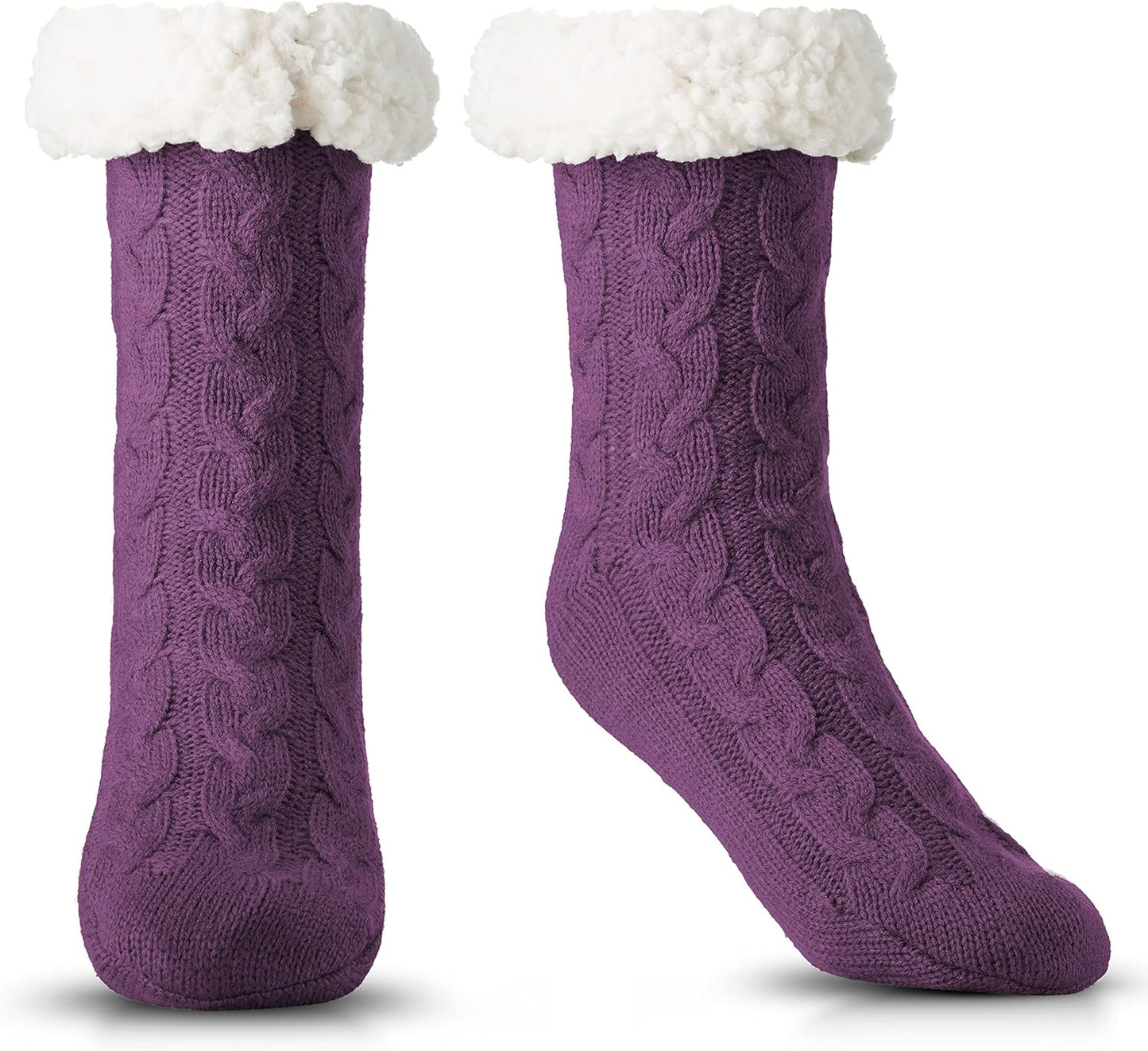 Debra Weitzner Fuzzy Socks for Women Fleece-Lined Sherpa Slipper Socks Christmas Super Soft Warm Fluffy