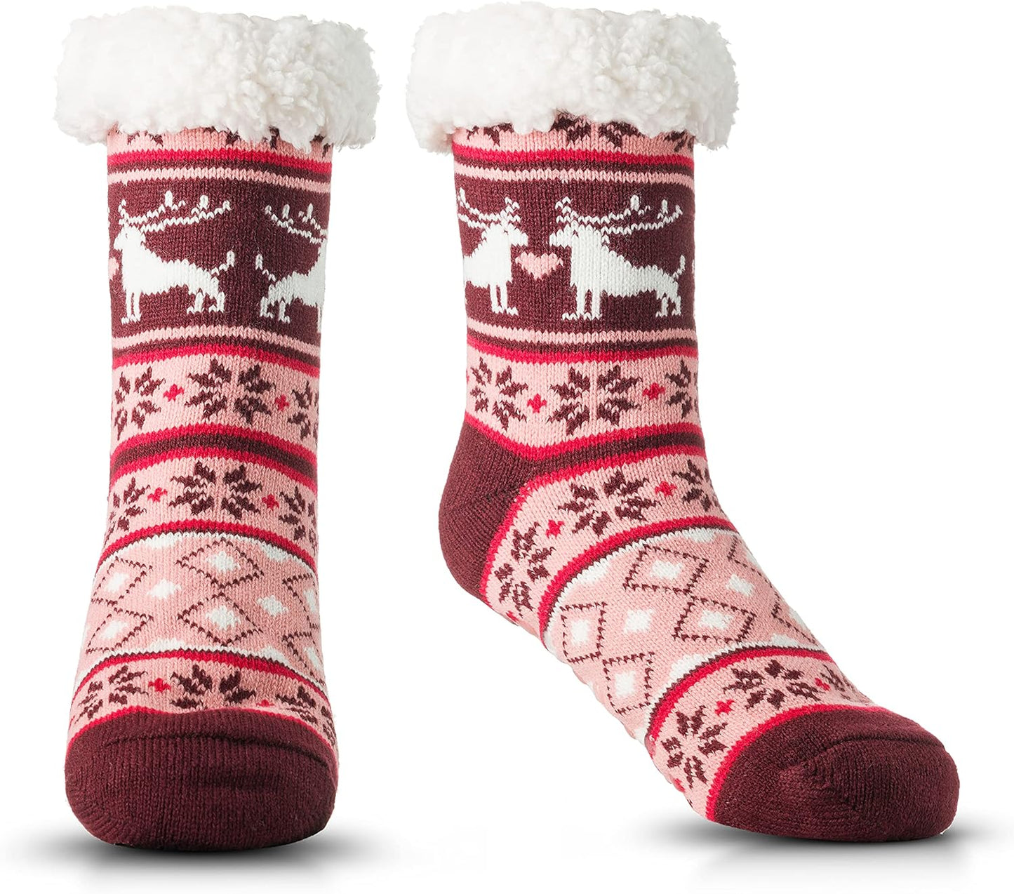 Debra Weitzner Fuzzy Socks for Women Fleece-Lined Sherpa Slipper Socks Christmas Super Soft Warm Fluffy