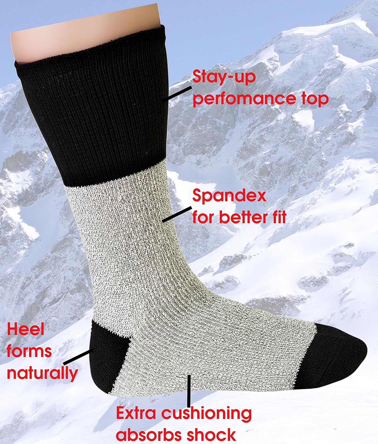 Debra Weitzner 12 Pair Thermal Winter Socks for Men & Women - Insulated Socks for Cold Weather & Warm Boots