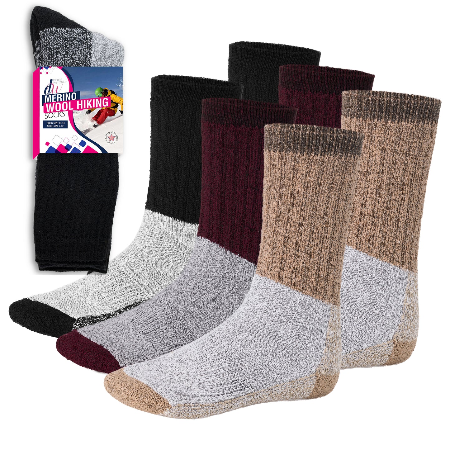 Thermal Hiking Socks for Men and Women - 3 Pairs
