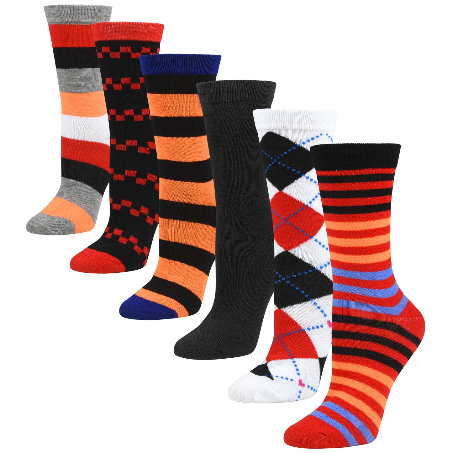 Womens Dress Socks - Colorful Crew 6/12 Pairs