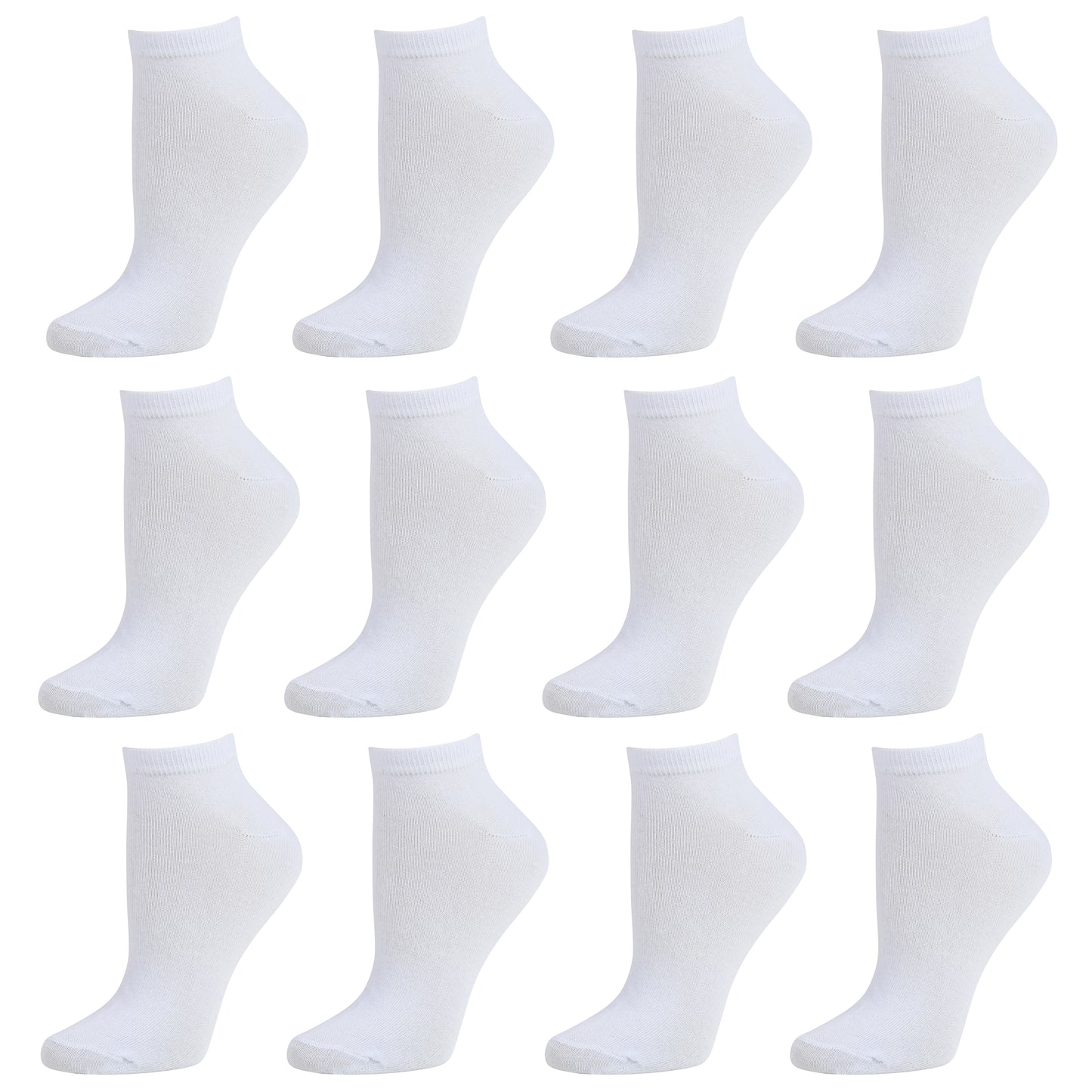 Womens Low Cut Ankle Socks - Runner Socks 12 Pairs