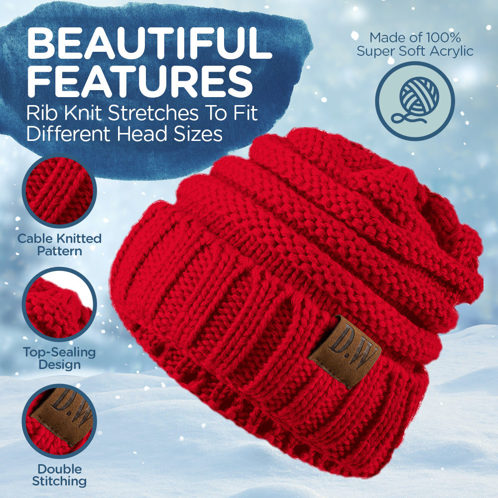 Kids Winter Beanie Hat- Warm for Cold Weather