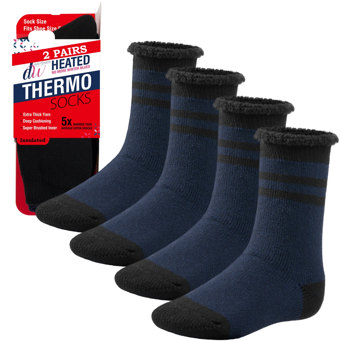 Thermal Winter Socks for Men and Women - 2 Pairs