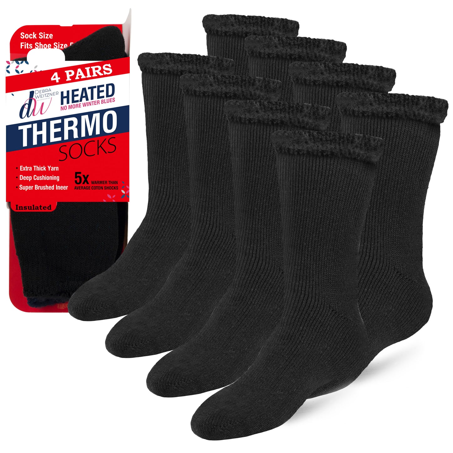 Thermal Socks for Men and Women - 4 Pairs