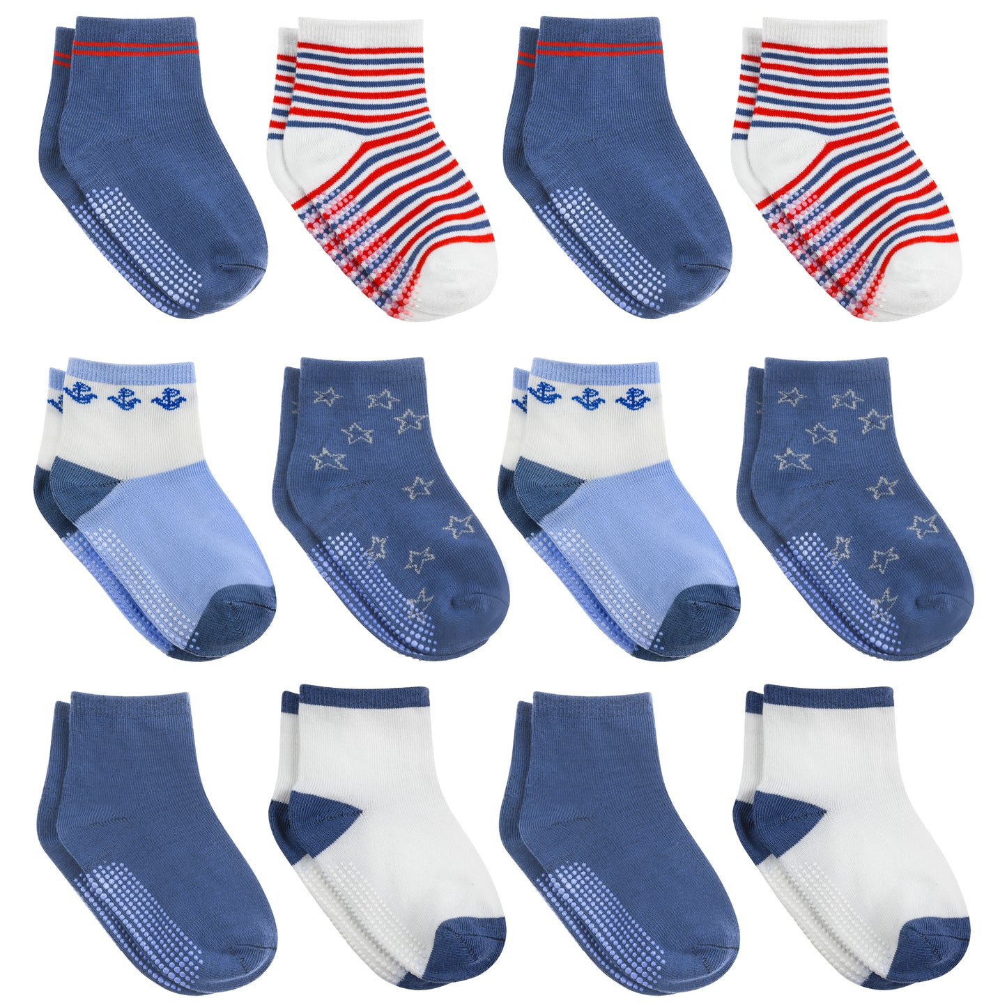 Baby and Toddler Crew Socks- 12 Pairs