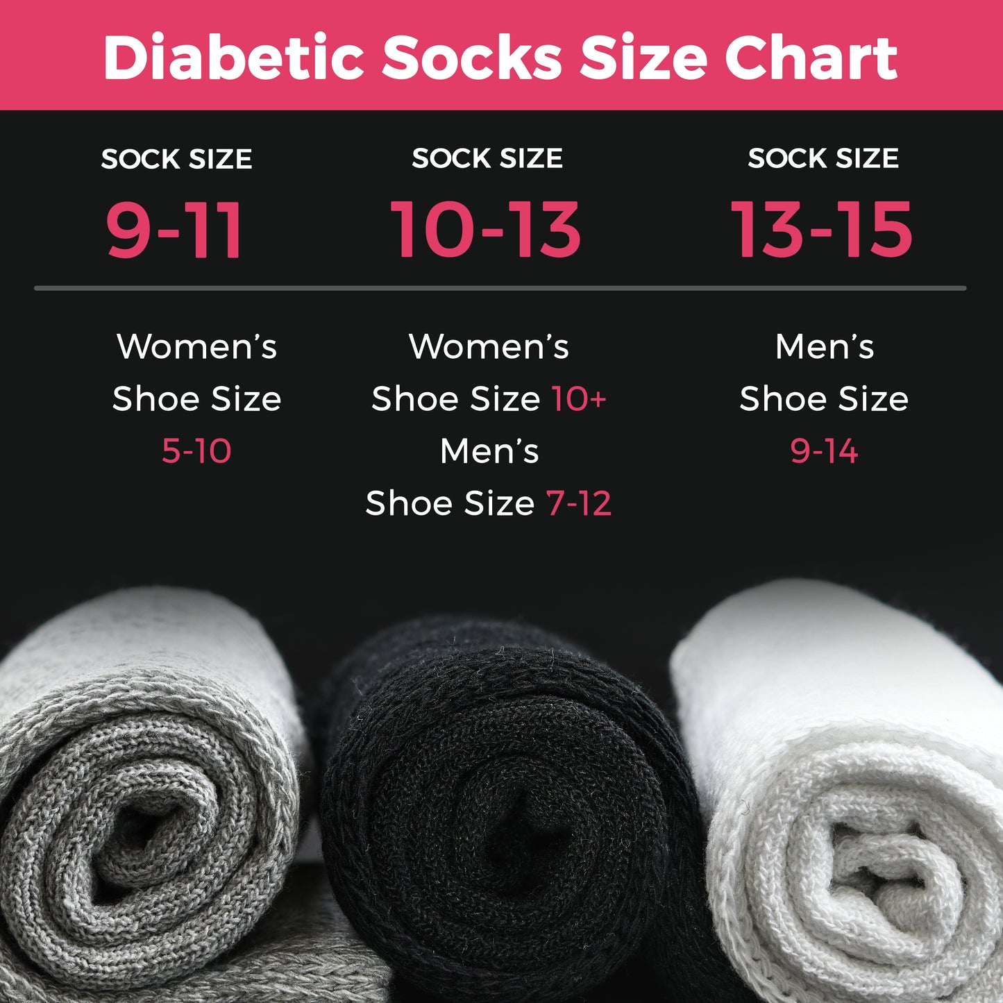 Diabetic Ankle Socks Mens, Womens Loose Fit - 6 Pairs